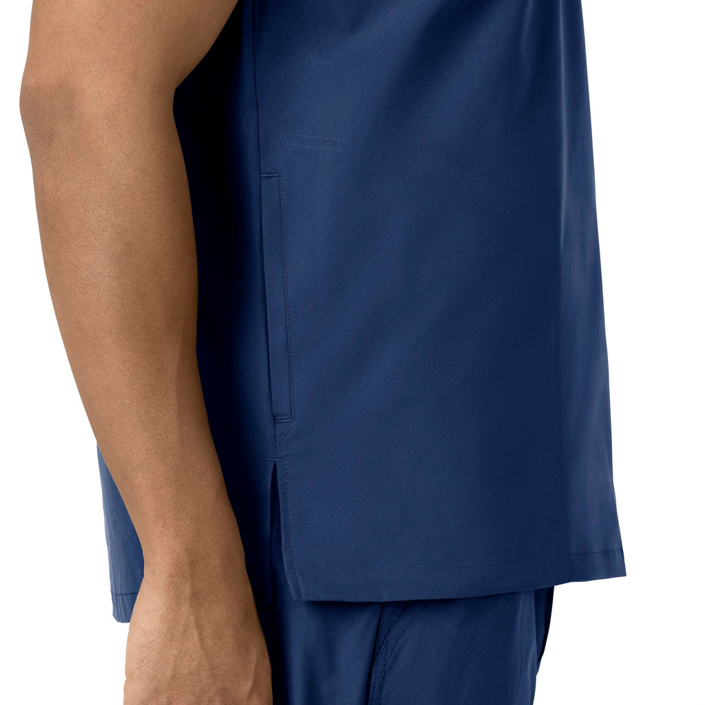 Force Essentials C16113 Men's V-Neck Shirttail Scrub Top Navy