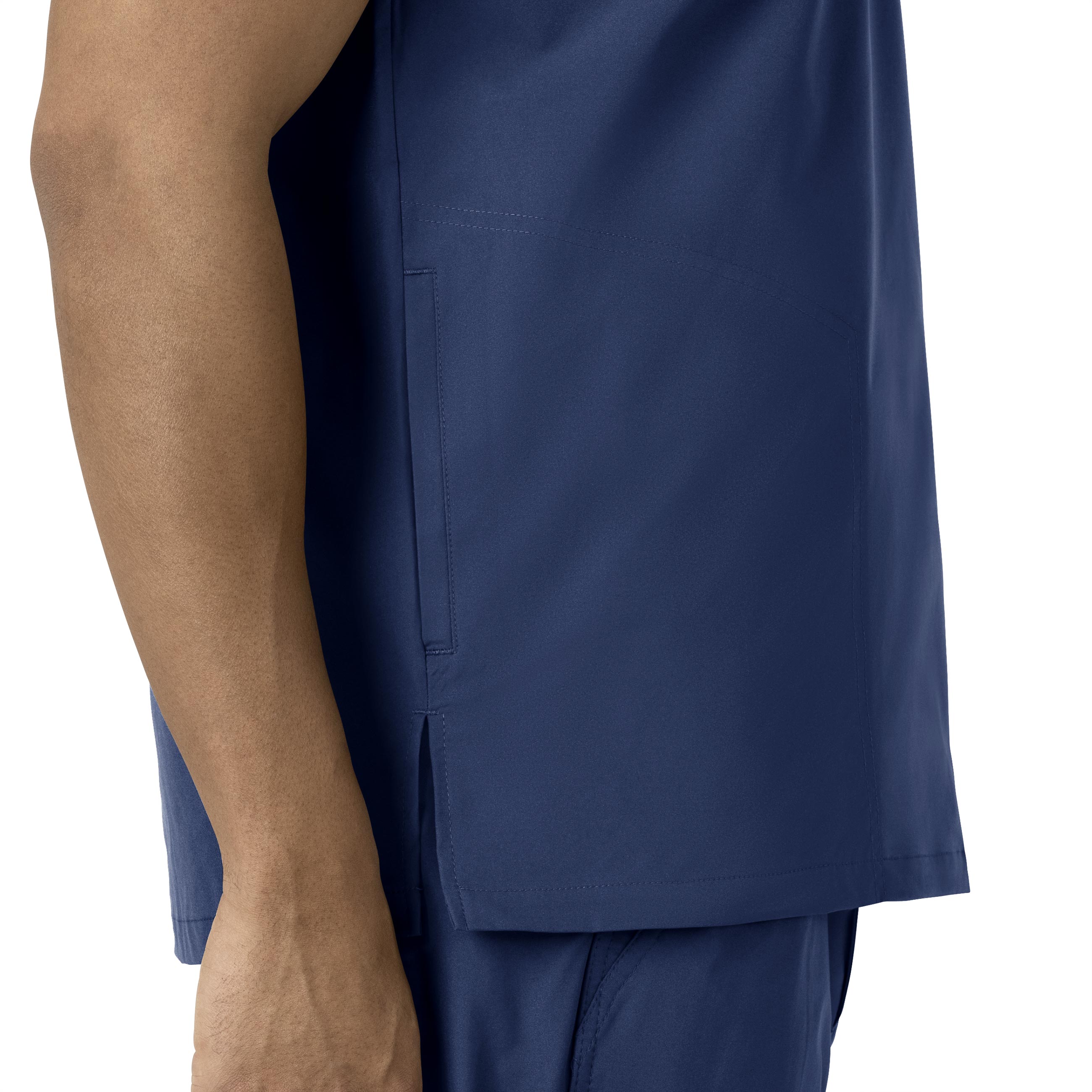 Force Essentials C16113 Men's V-Neck Shirttail Scrub Top Navy