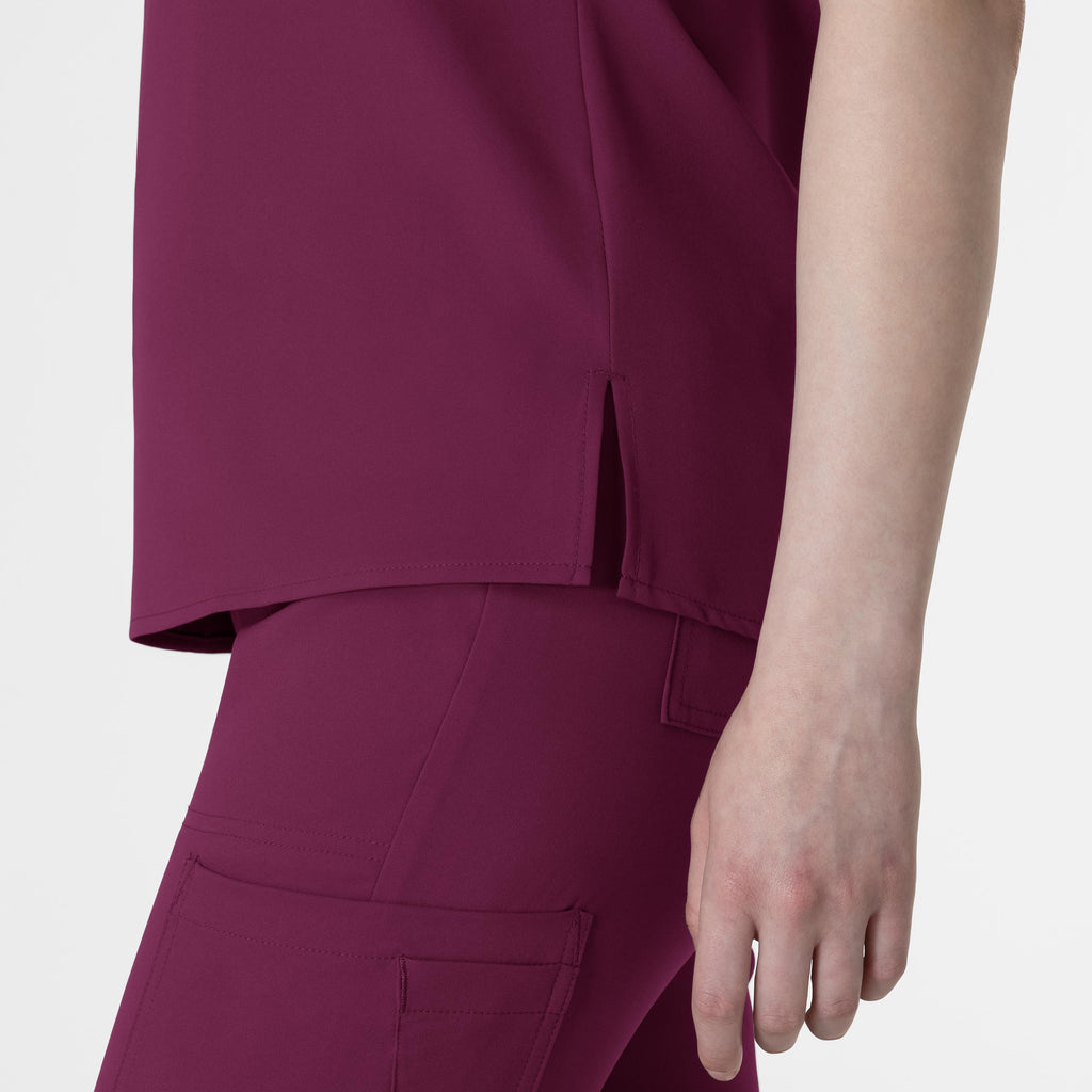 Thrive 6222 V-Neck Tuck-In Scrub Top Wine