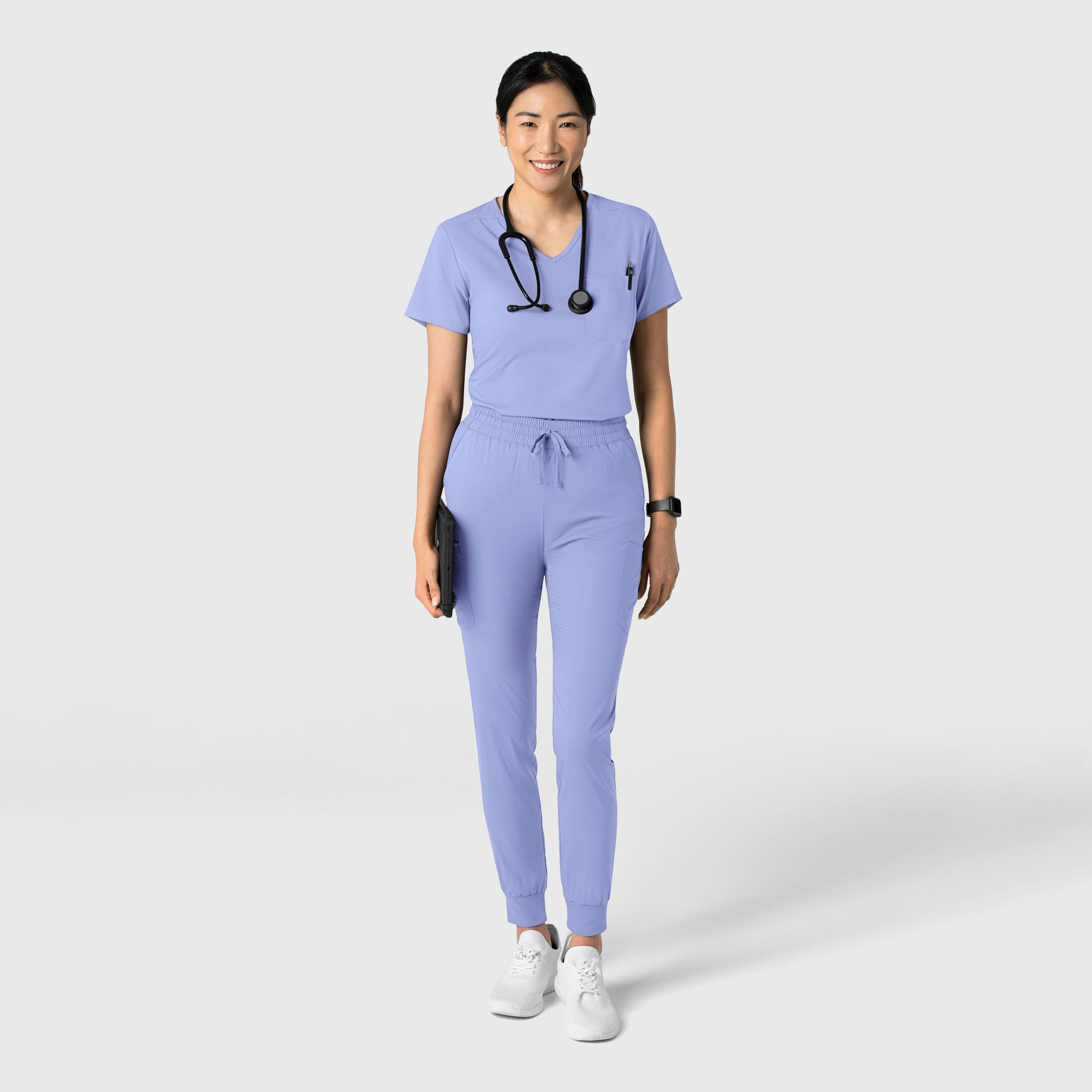 Boundless 6151 Tuck-In Scrub Top Ceil Blue