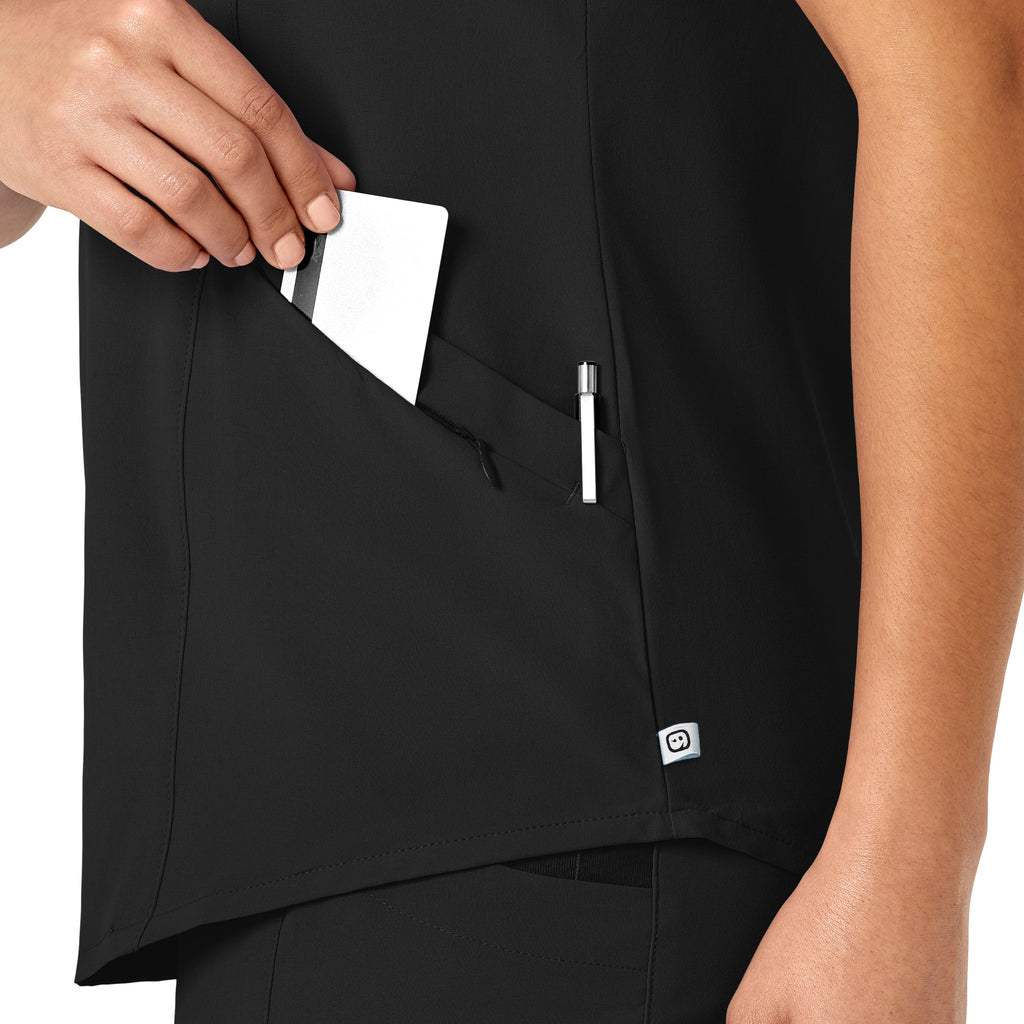 RENEW 6134 V-Neck Scrub Top Black