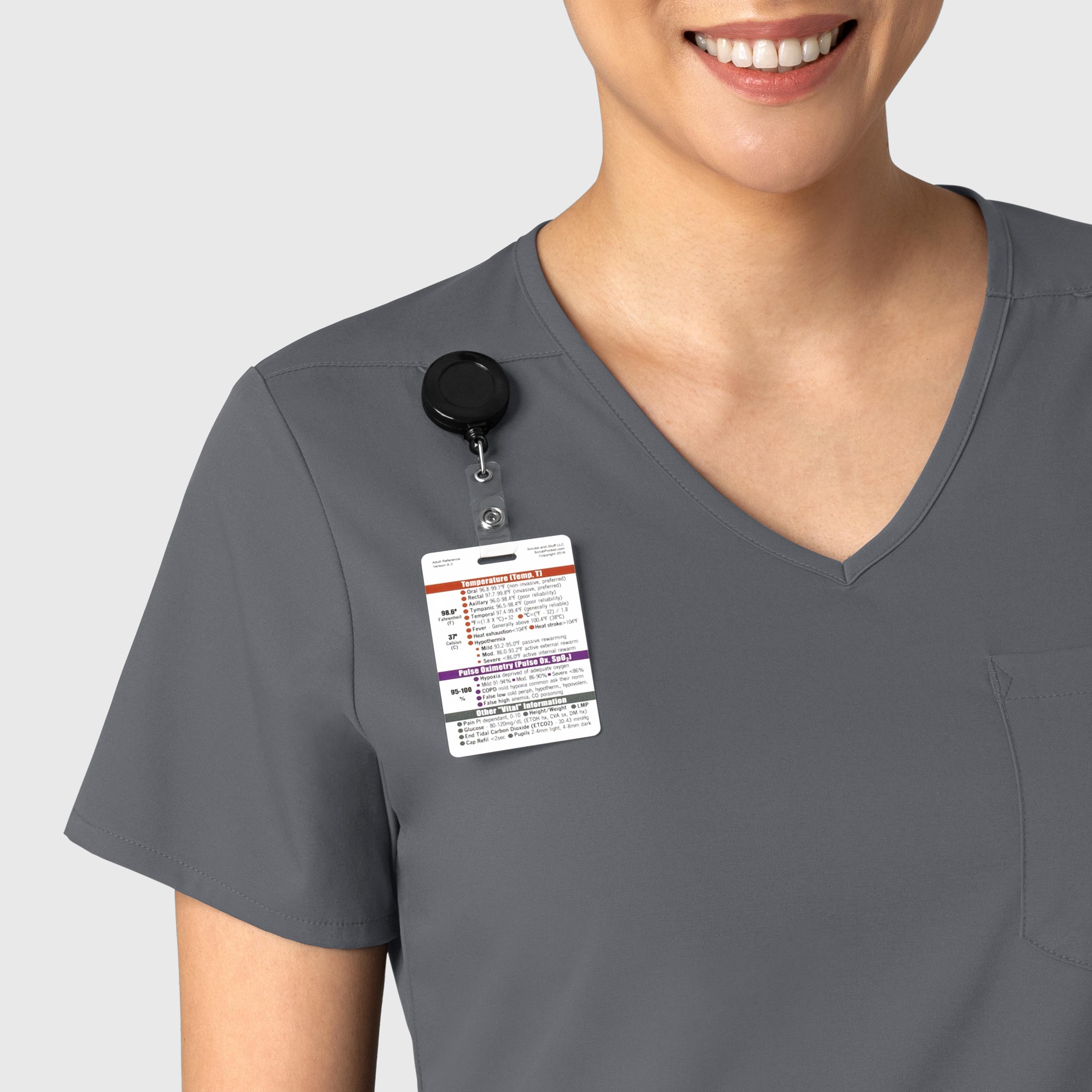Boundless 6151 Tuck-In Scrub Top Pewter