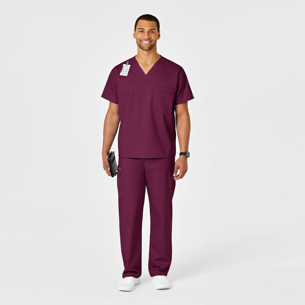 WonderWORK 500 Unisex Drawstring Cargo Scrub Pants Wine
