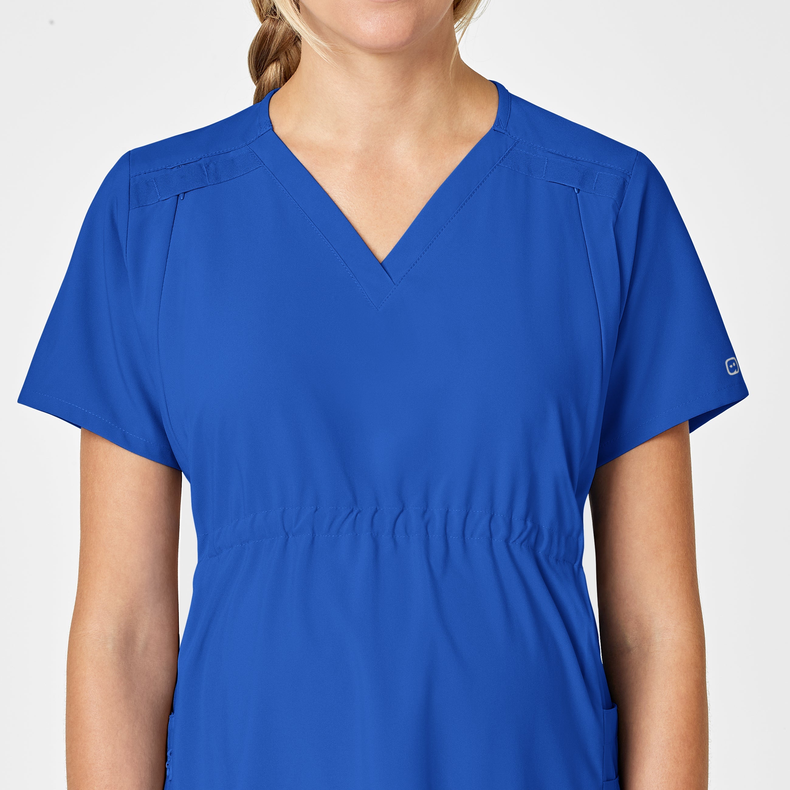 W123 4555 Maternity V-Neck Scrub Top Royal