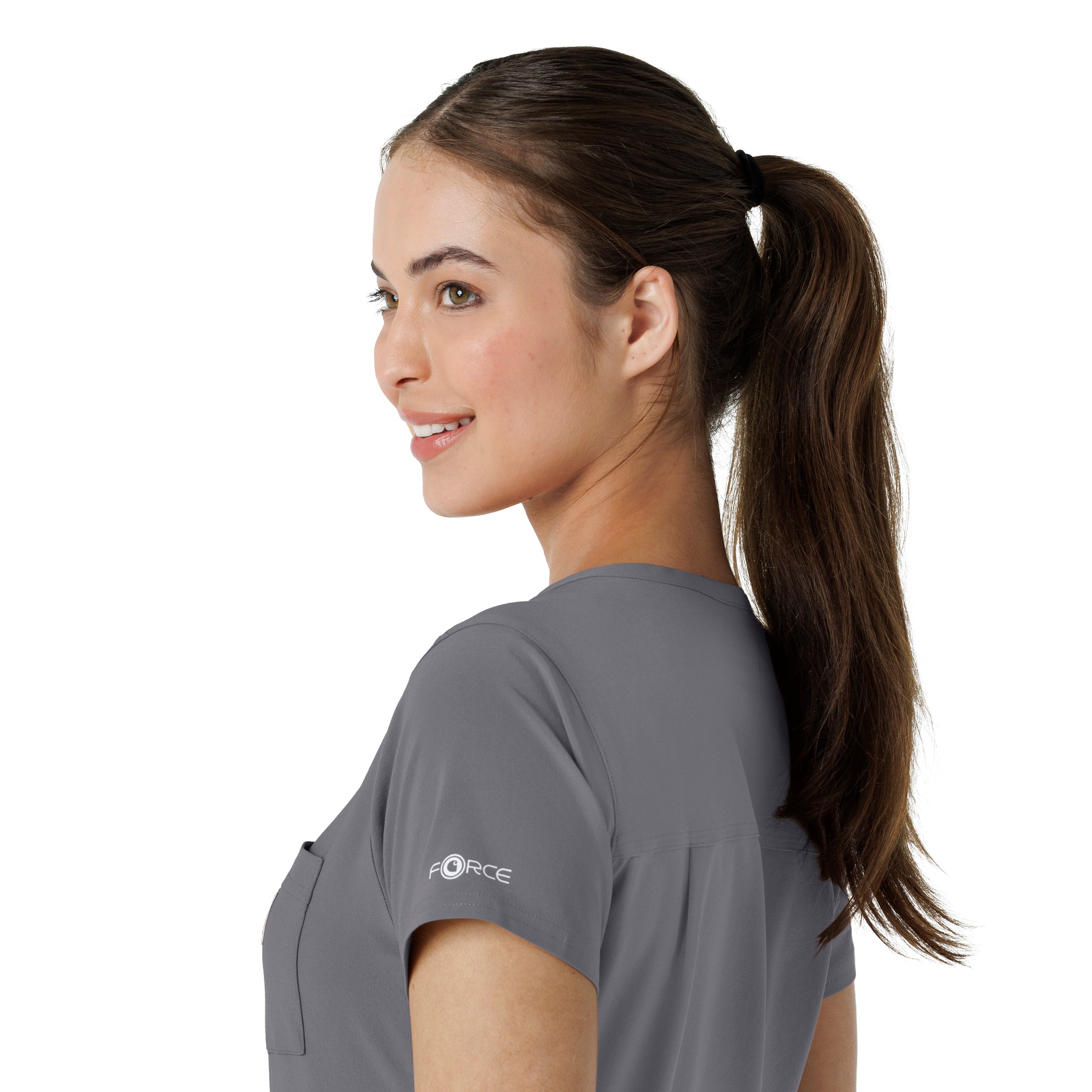 Force Cross-Flex C13410 Tuck-In Scrub Top Pewter