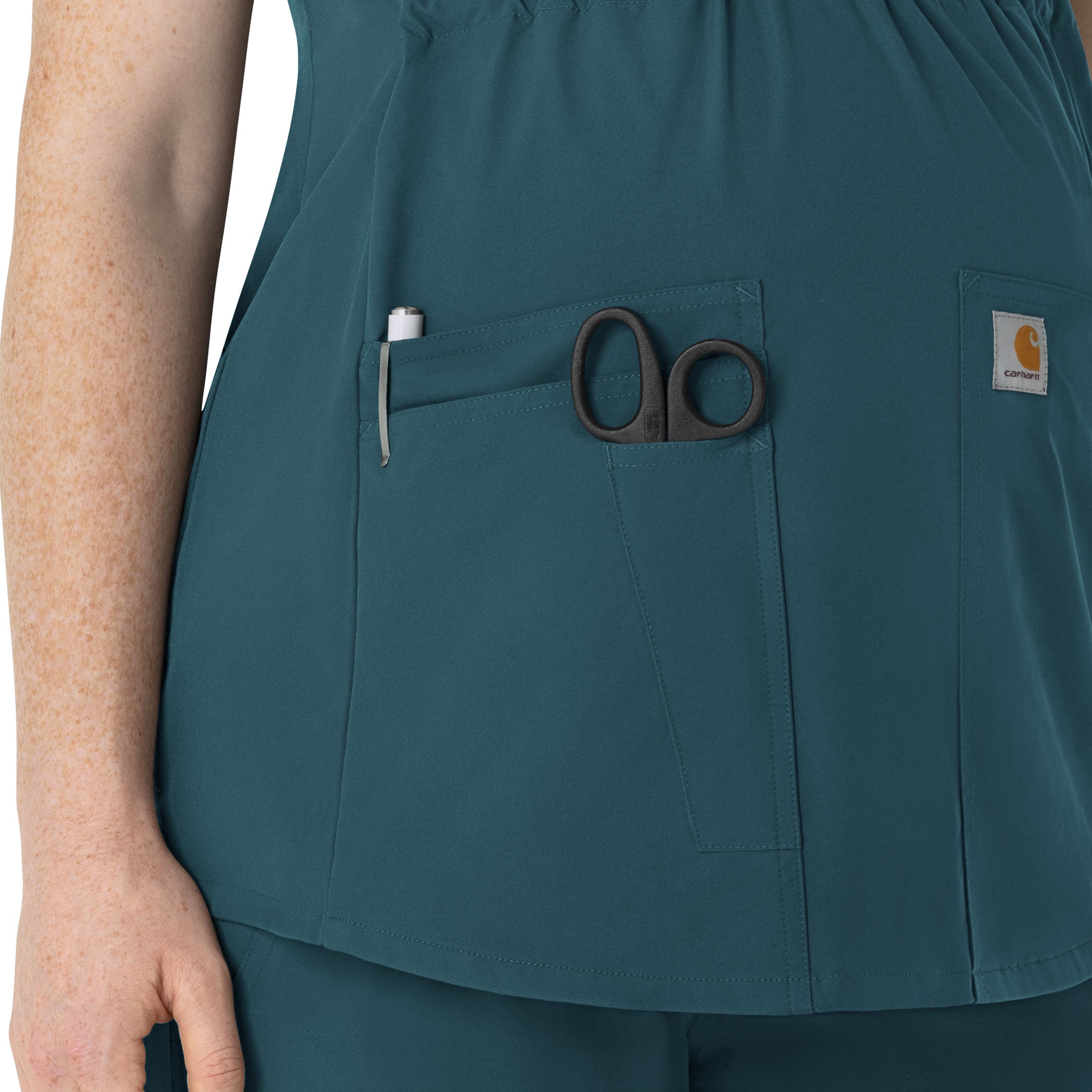 Force Essentials C14113 Henley Maternity Scrub Top Caribbean