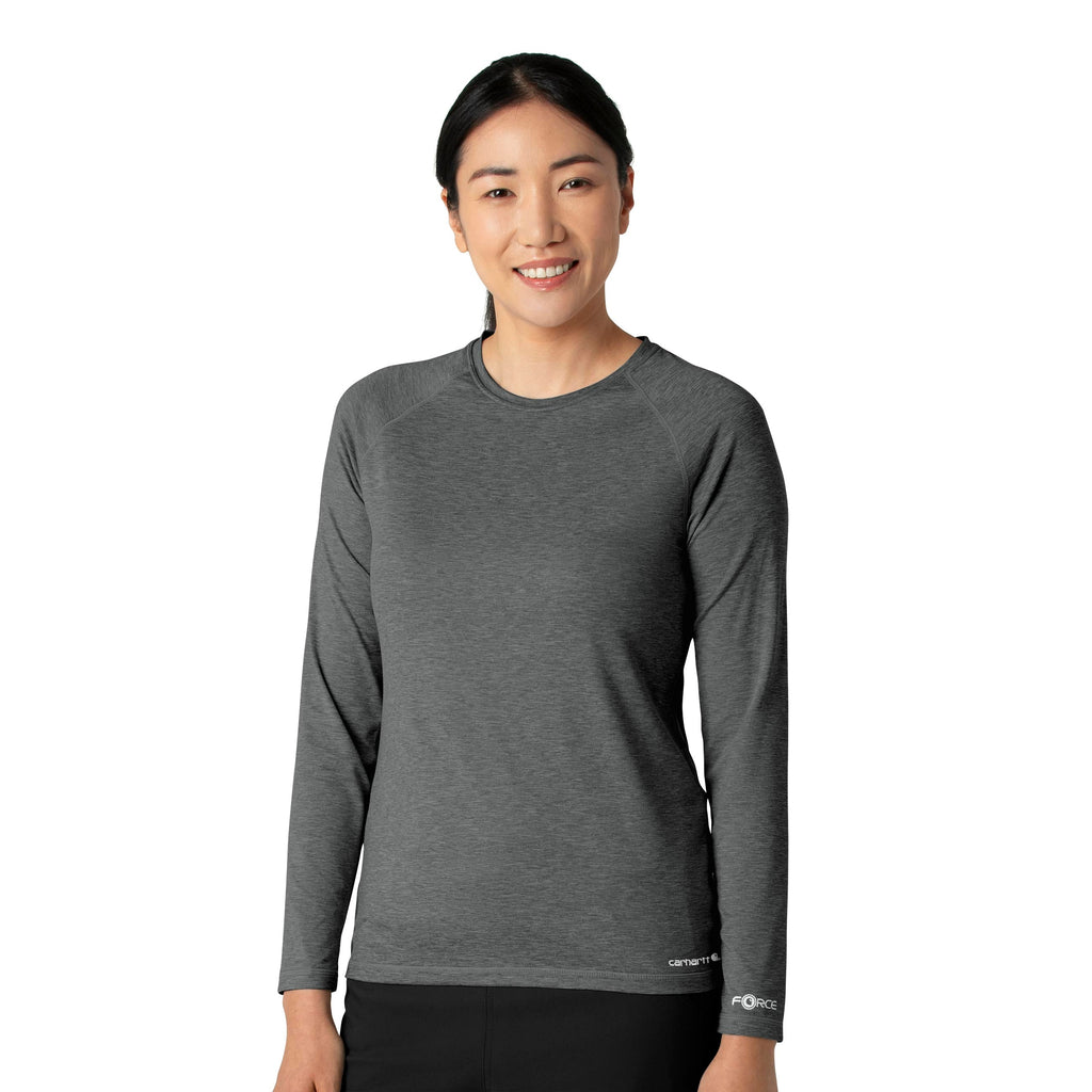 Force Sub-Scrubs C31009 Performance Long Sleeve Tee Pewter Heather
