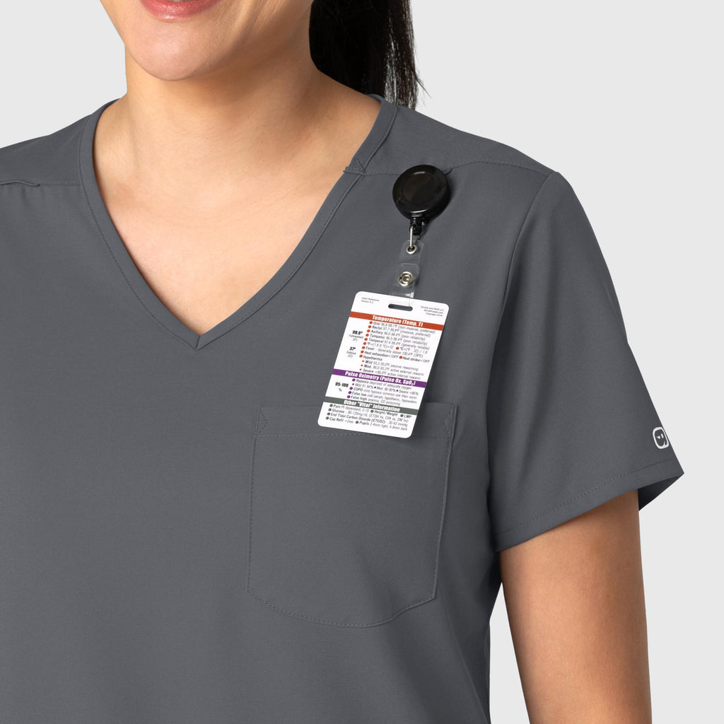 Boundless 6151 Tuck-In Scrub Top Pewter