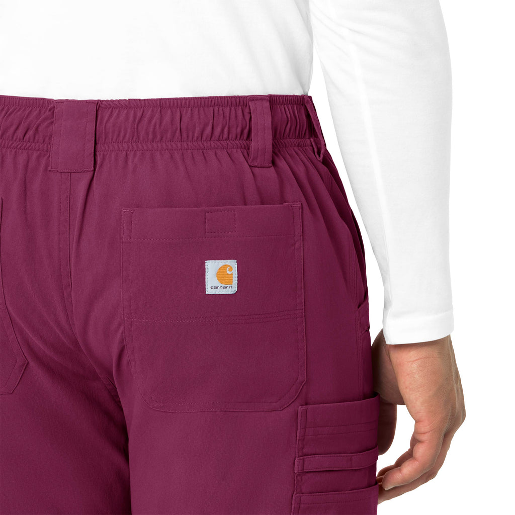 Rugged Flex Peak C55037 Men's Straight Leg Cargo Scrub Pants Wine