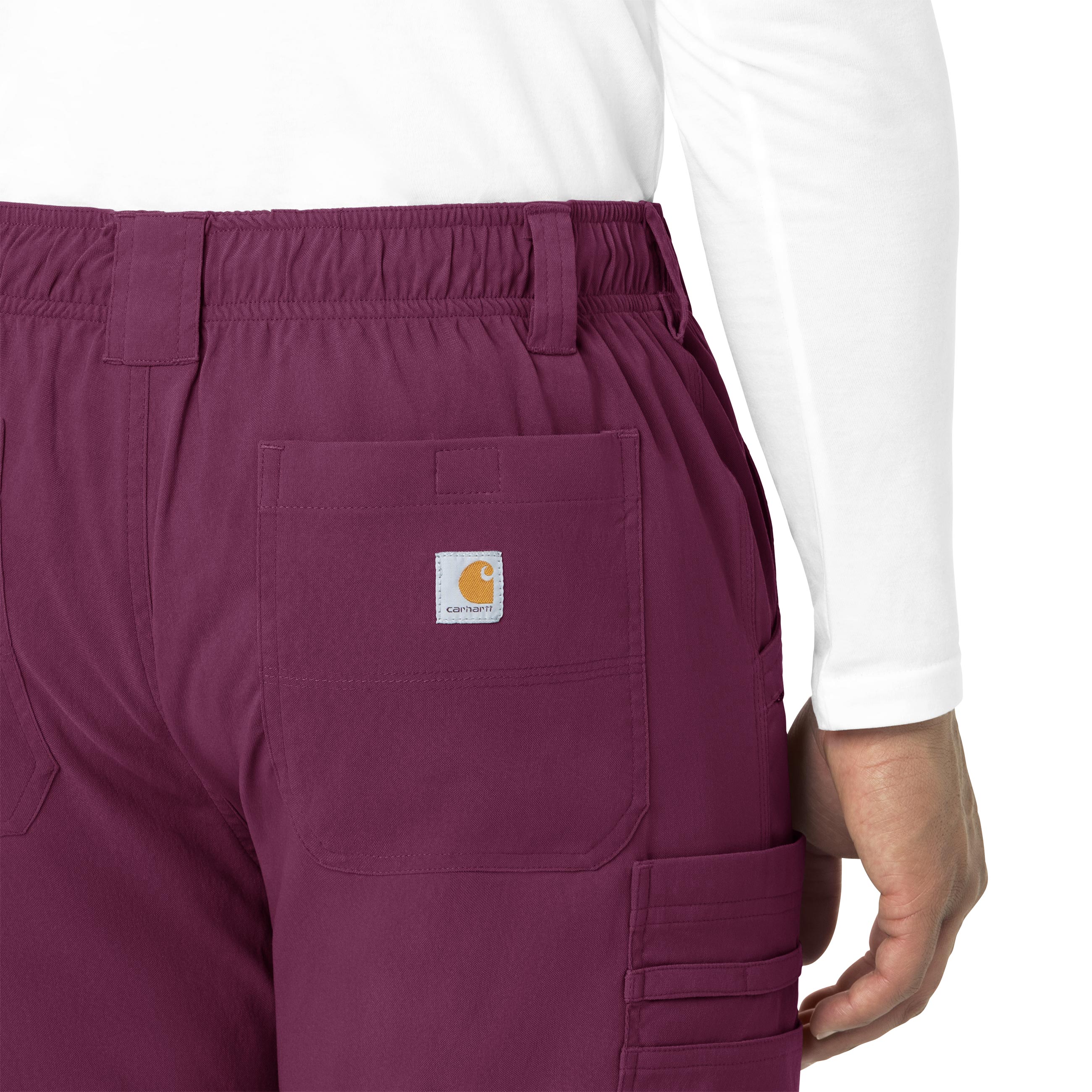 Rugged Flex Peak C55037 Men's Straight Leg Cargo Scrub Pants Wine