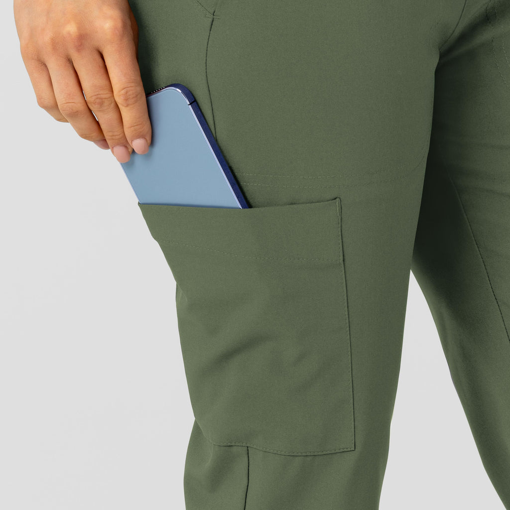 W123 5045 Flex-n-Reach Track Scrub Pants Olive