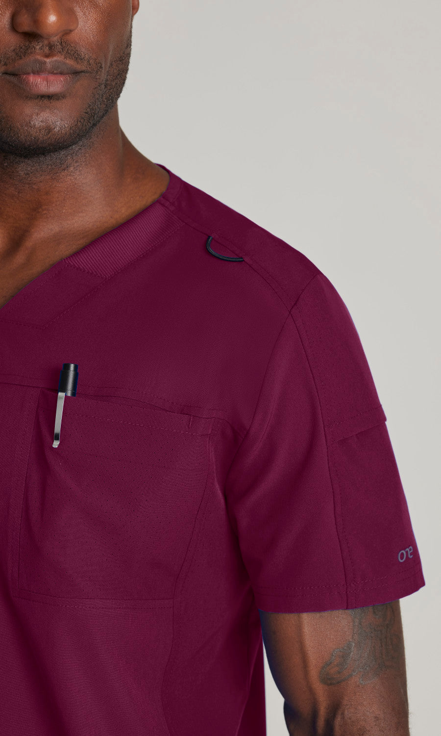 Barco One BOT195 Velocity Scrub Top Wine