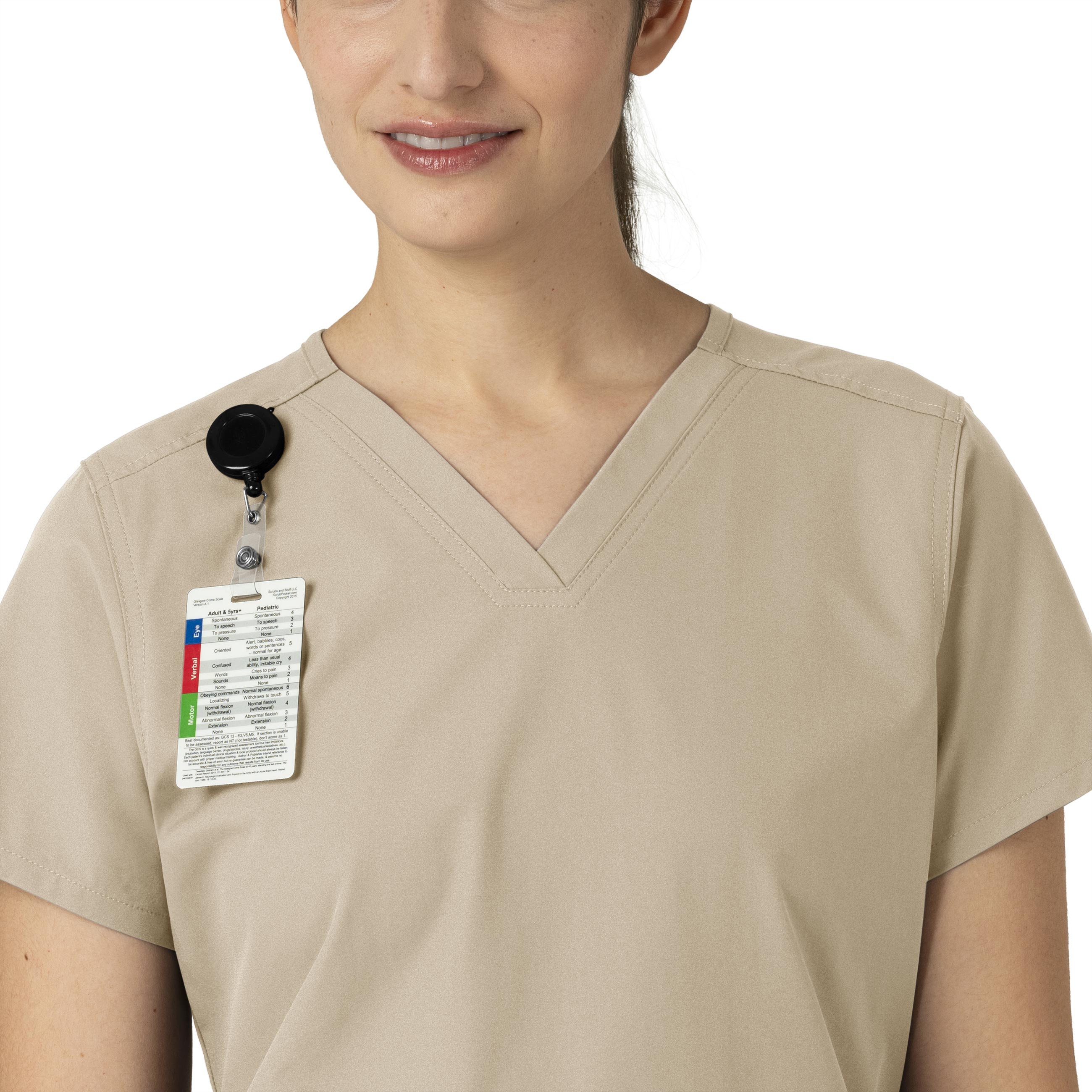 Force Essentials C12113 V-Neck Scrub Top Khaki