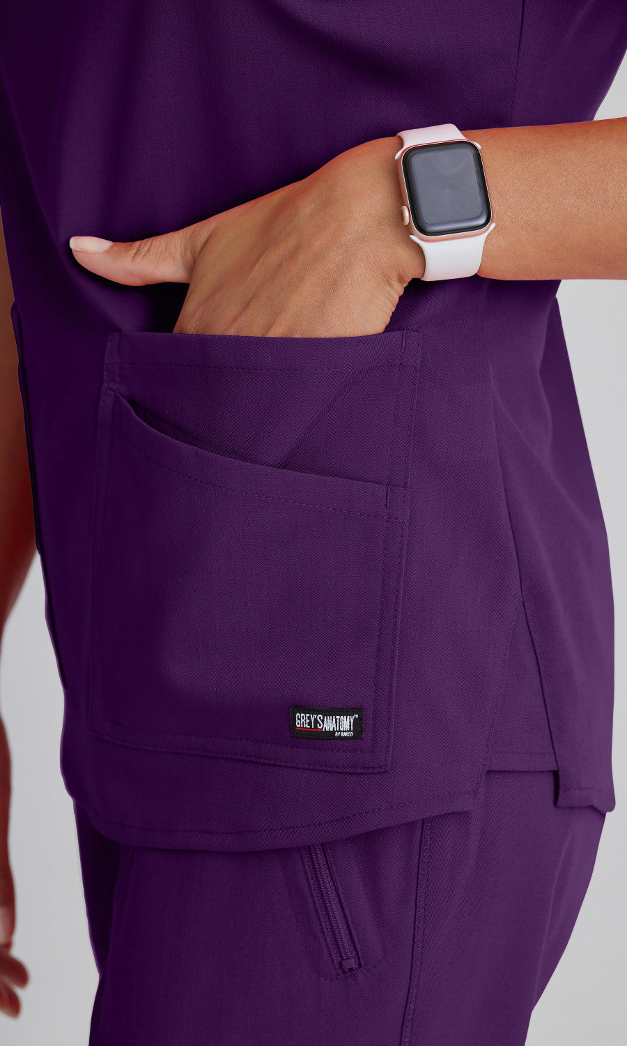 Grey's Anatomy Stretch GRST011 Emma Scrub Top Eggplant