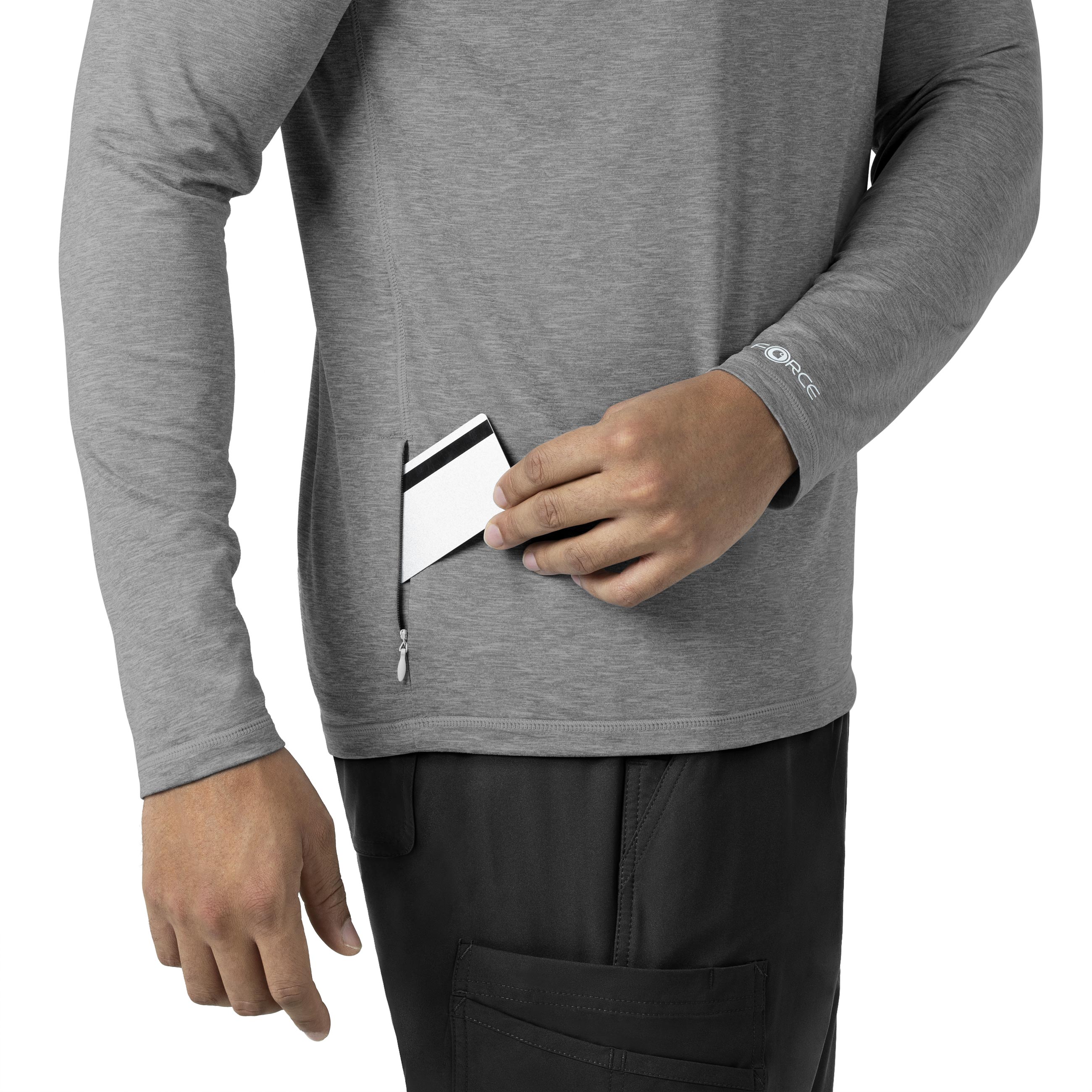 Force Sub-Scrubs C32009 Men's Performance Long Sleeve Tee Grey Heather