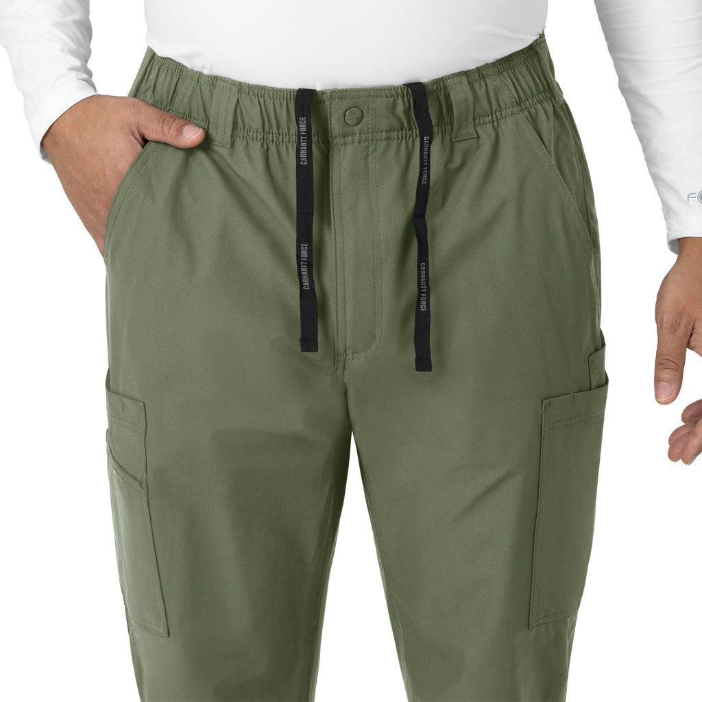 Force Essentials C56113 Men's Straight Leg Cargo Scrub Pants Olive