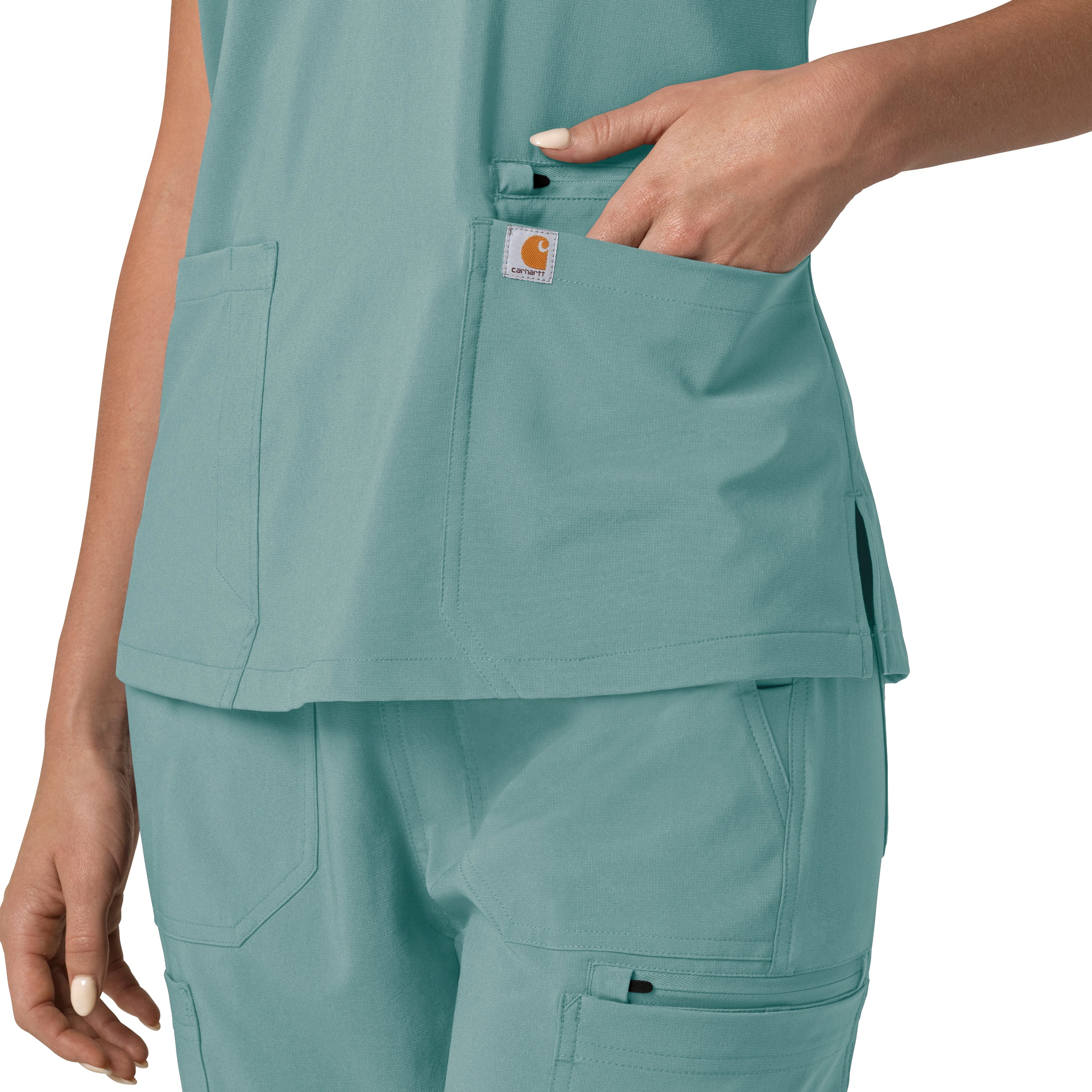 Force Cross-Flex C13210 Flex Panel V-Neck Scrub Top Summer Blue