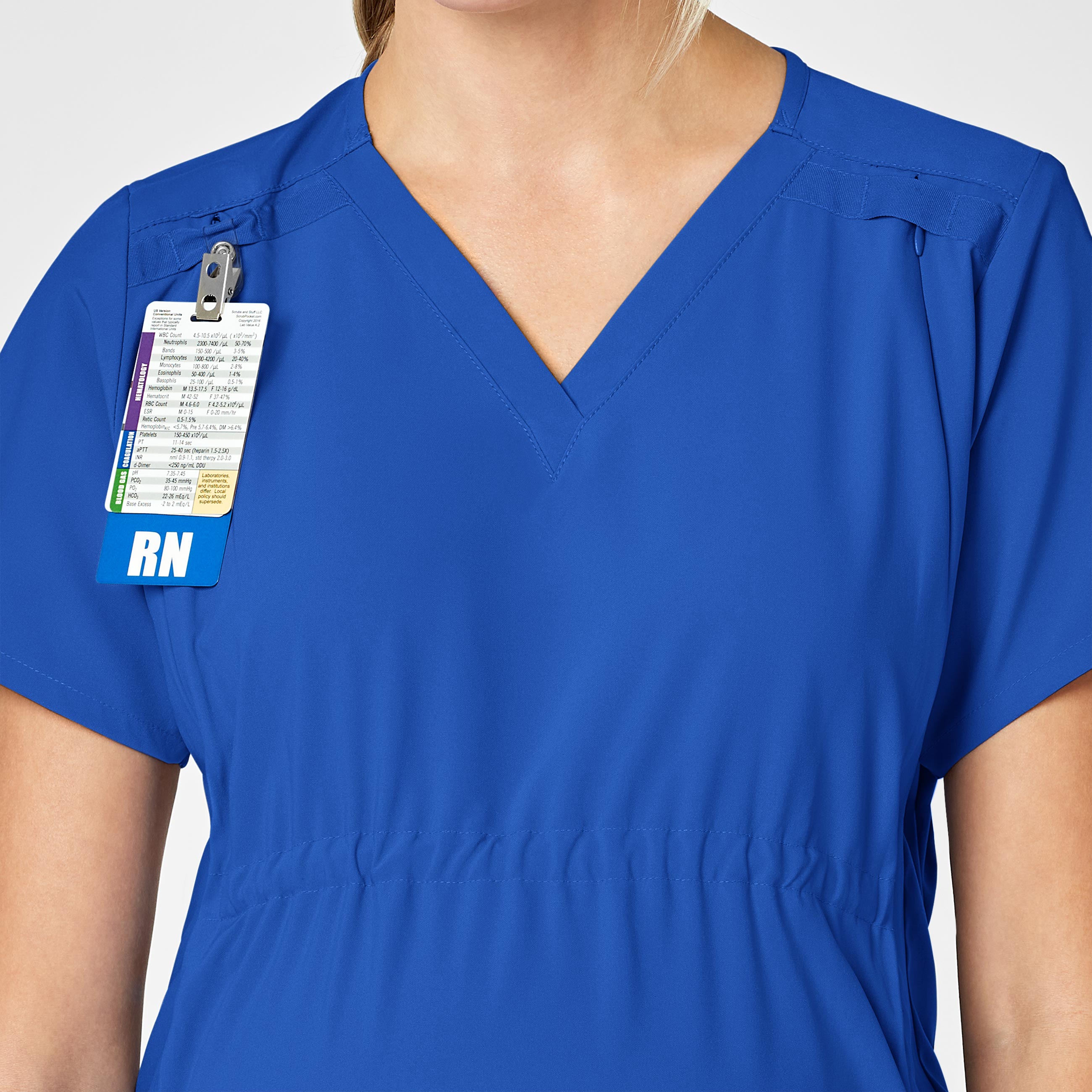 W123 4555 Maternity V-Neck Scrub Top Royal