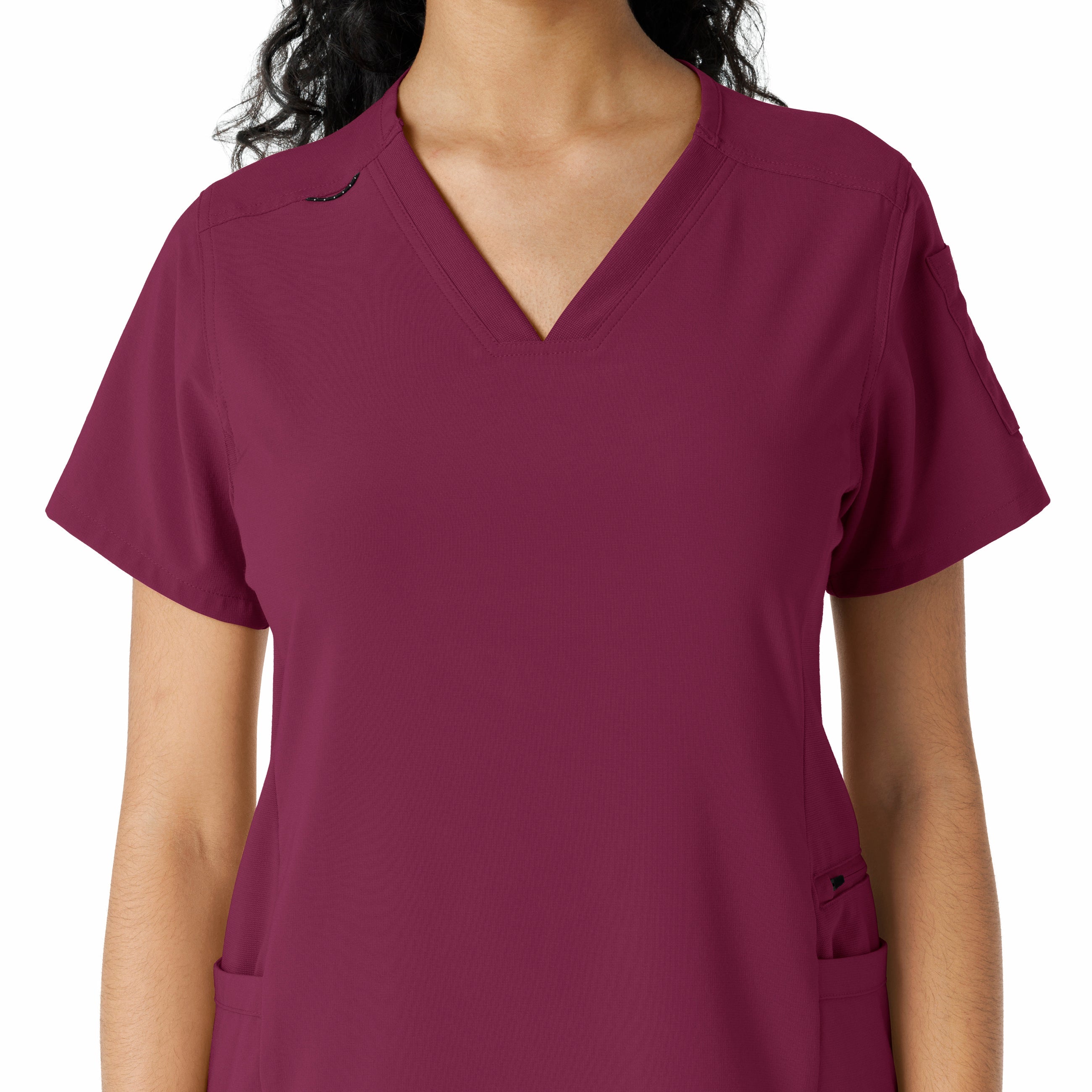 Force Cross-Flex C13310 Knit Panel Scrub Top Wine