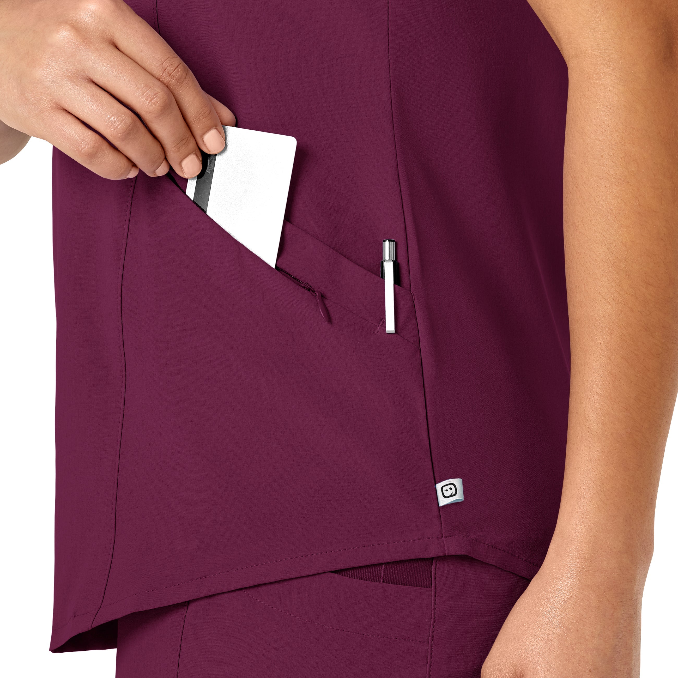 RENEW 6134 V-Neck Scrub Top Wine