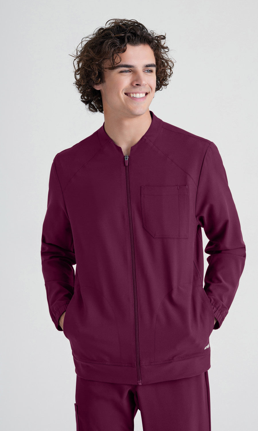 Grey's Anatomy Evolve GSSW887 Cycle Scrub Jacket Wine