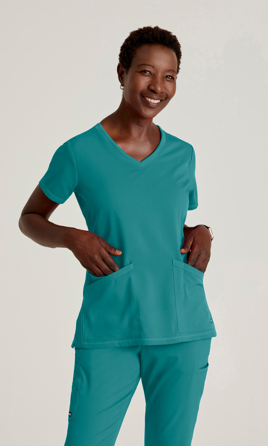Grey's Anatomy Stretch GRST045 Serena Scrub Top Teal