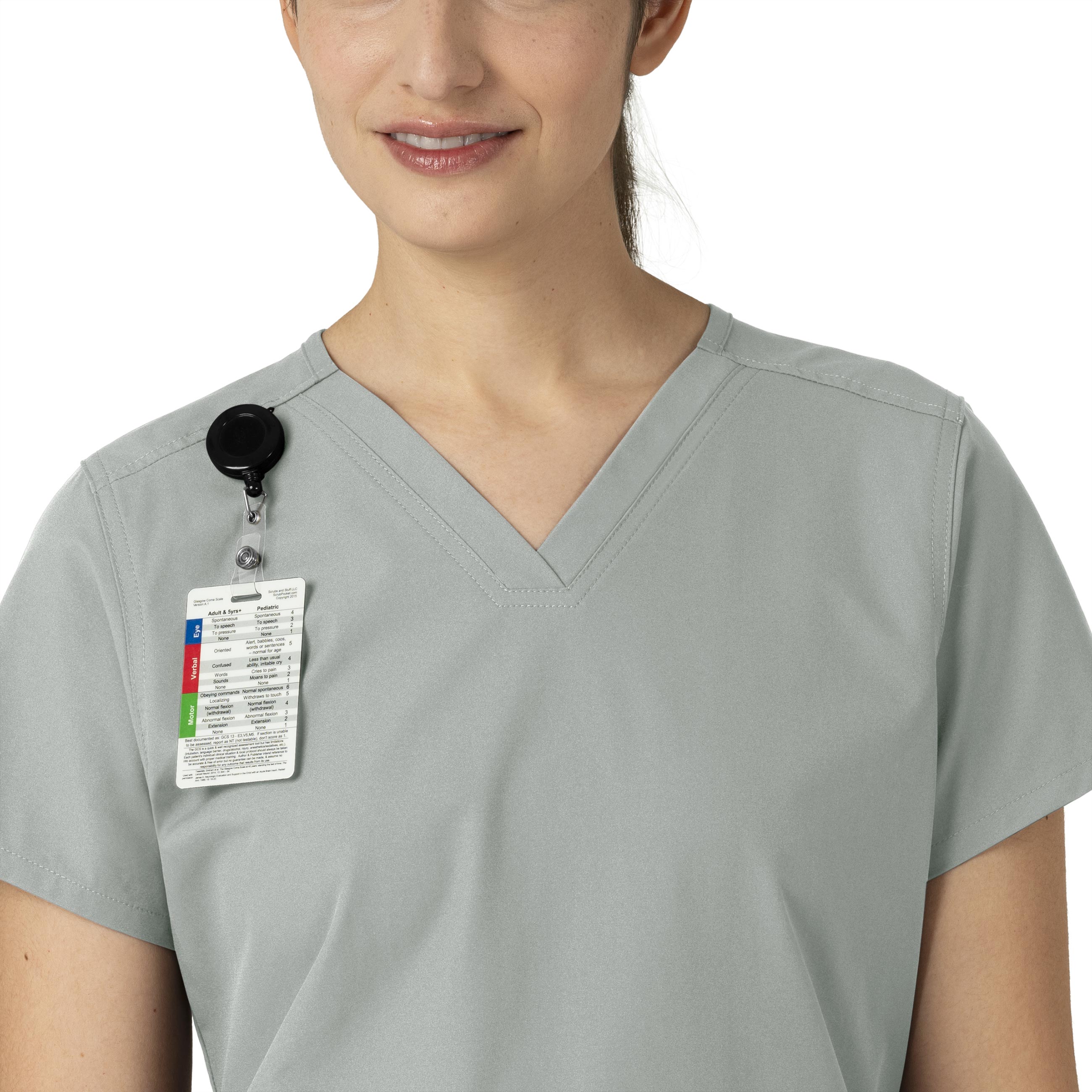 Force Essentials C12113 V-Neck Scrub Top Grey