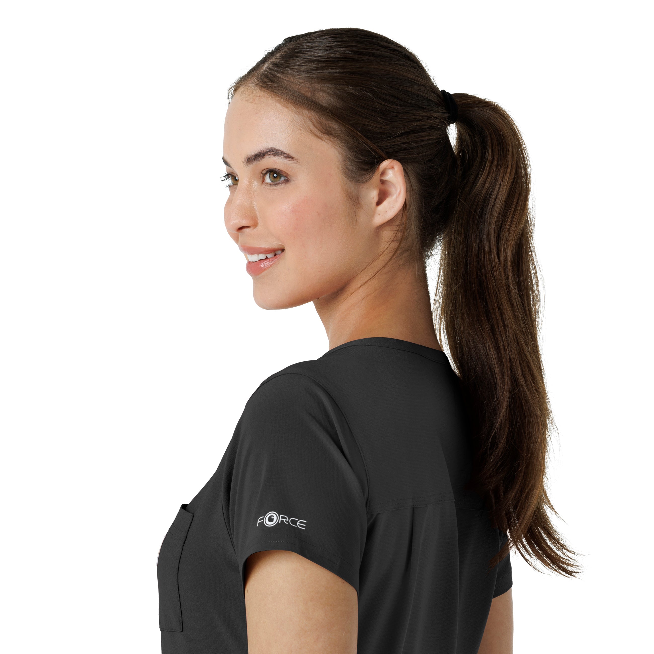 Force Cross-Flex C13410 Tuck-In Scrub Top Black