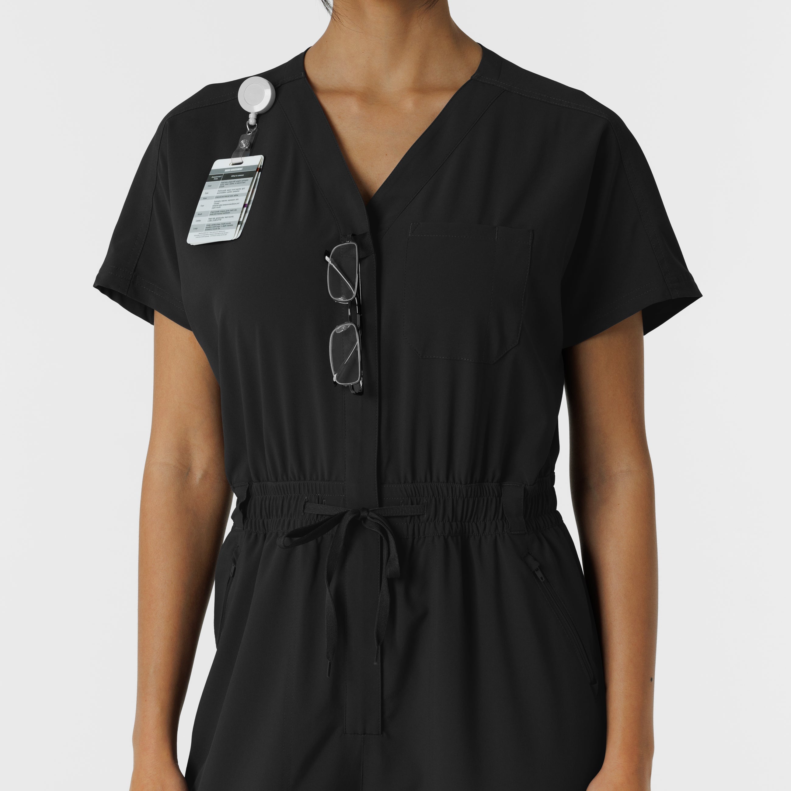 RENEW 3234 Cargo Jogger Scrub Jumpsuit Black