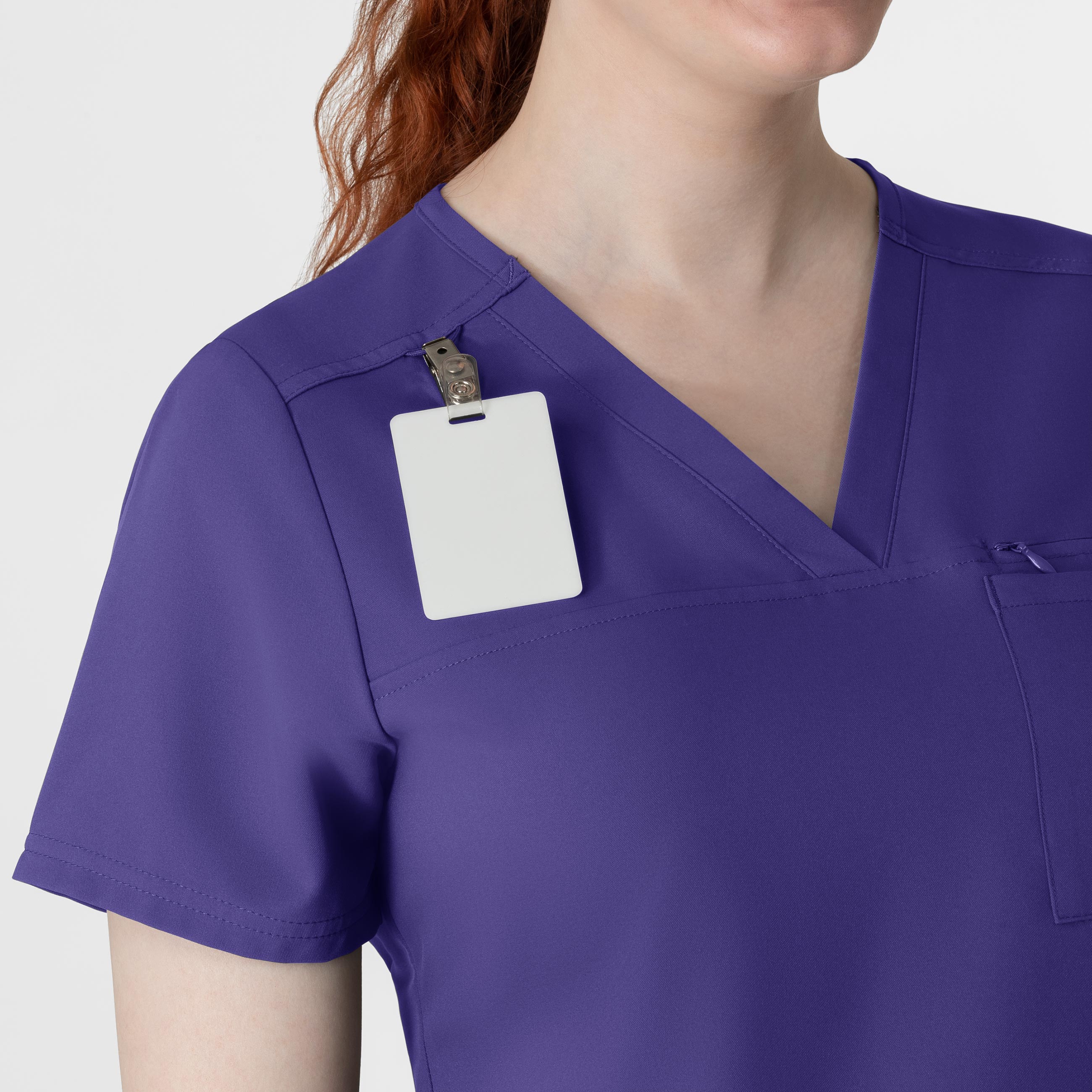 Thrive 6222 V-Neck Tuck-In Scrub Top Grape