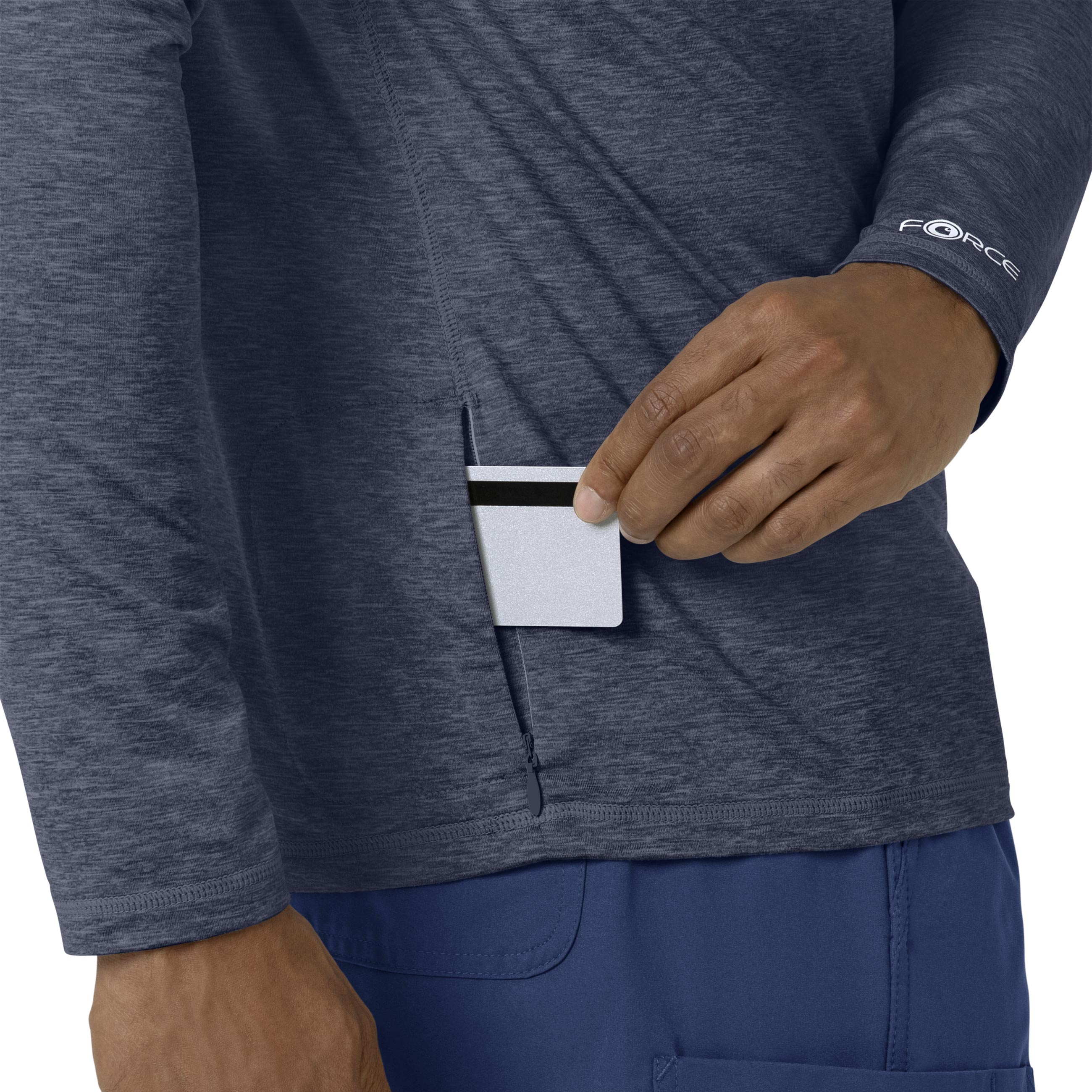 Force Sub-Scrubs C32009 Men's Performance Long Sleeve Tee Navy Heather