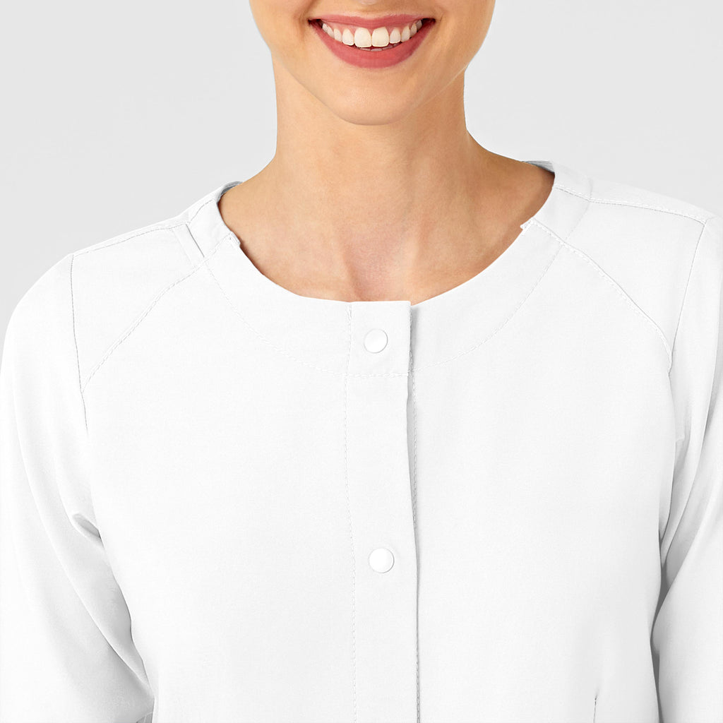 W123 8155 Crew Neck Warm Up Jacket White
