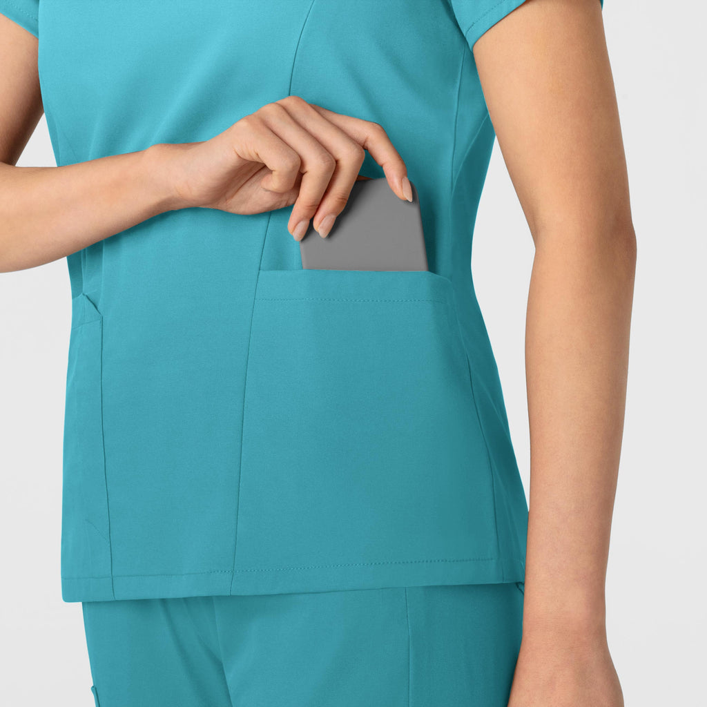 Boundless 6251 2-Pocket V-Neck Scrub Top Teal