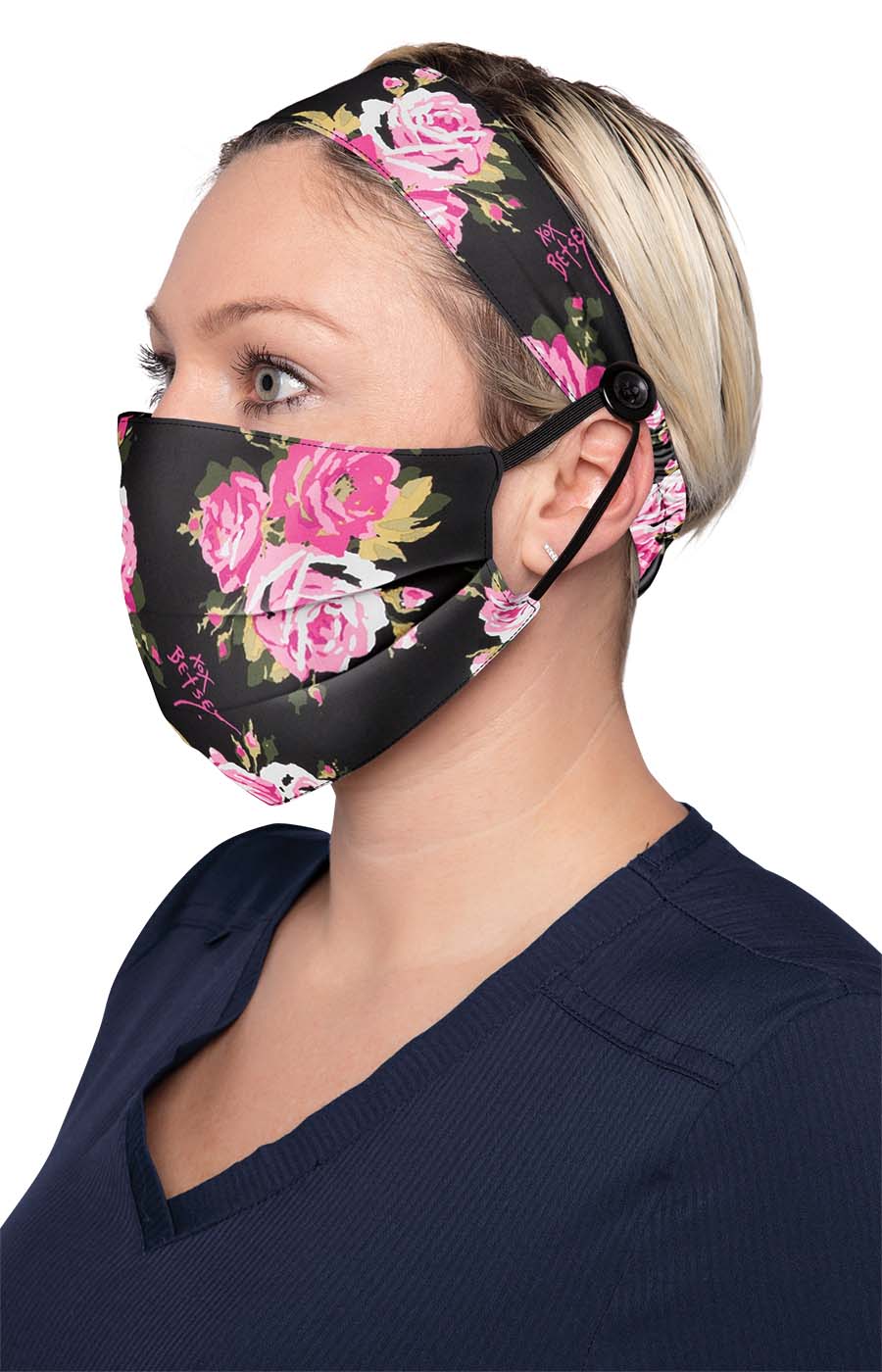 Betsey Johnson BA162 Fashion Mask + Headband Set Beautiful Rose