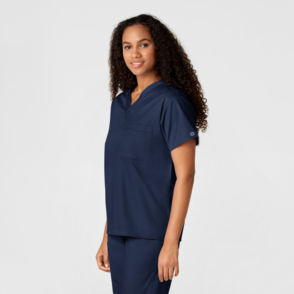 WonderWORK 100 Unisex V-Neck Scrub Top Navy