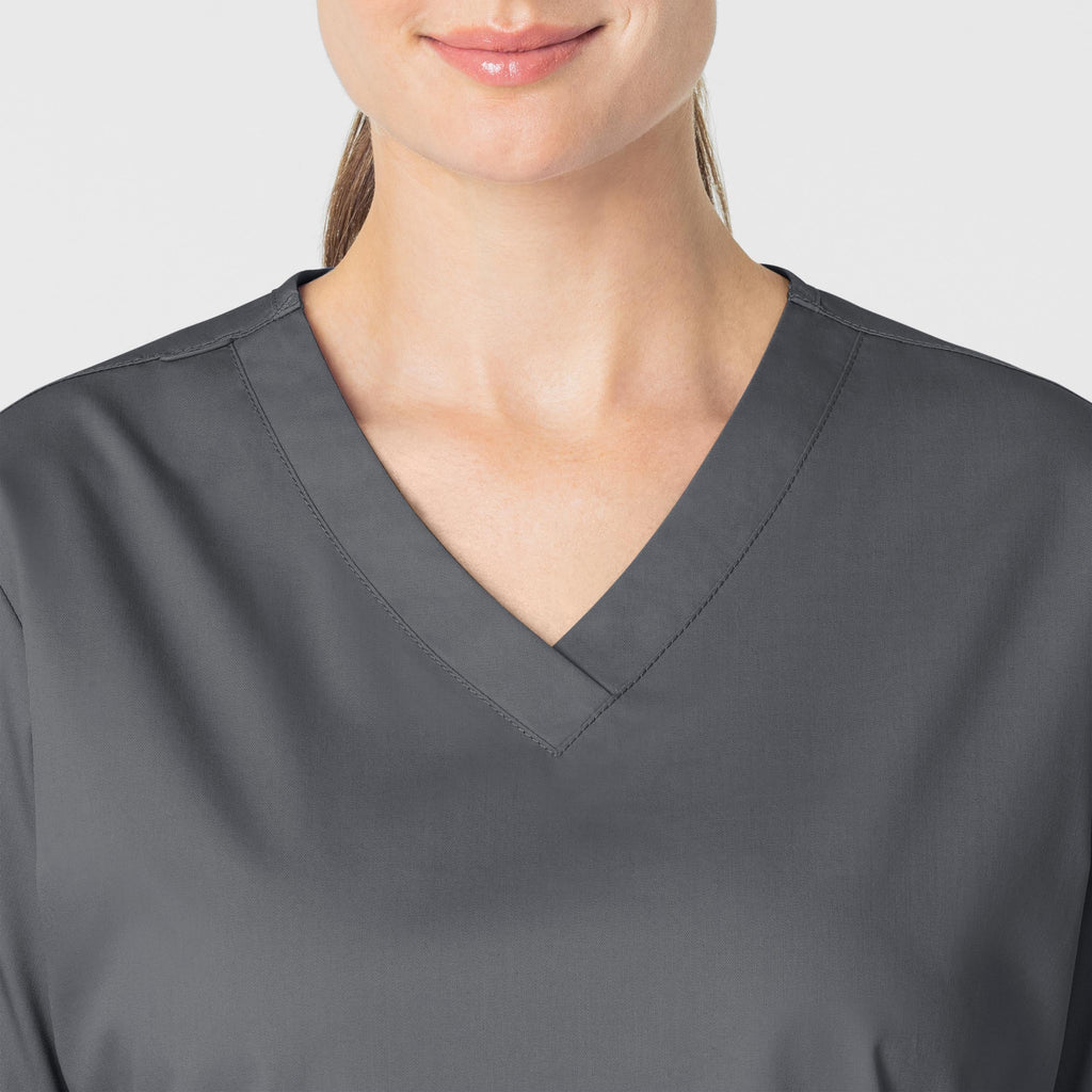 WonderWORK 101 V-Neck Scrub Top Pewter