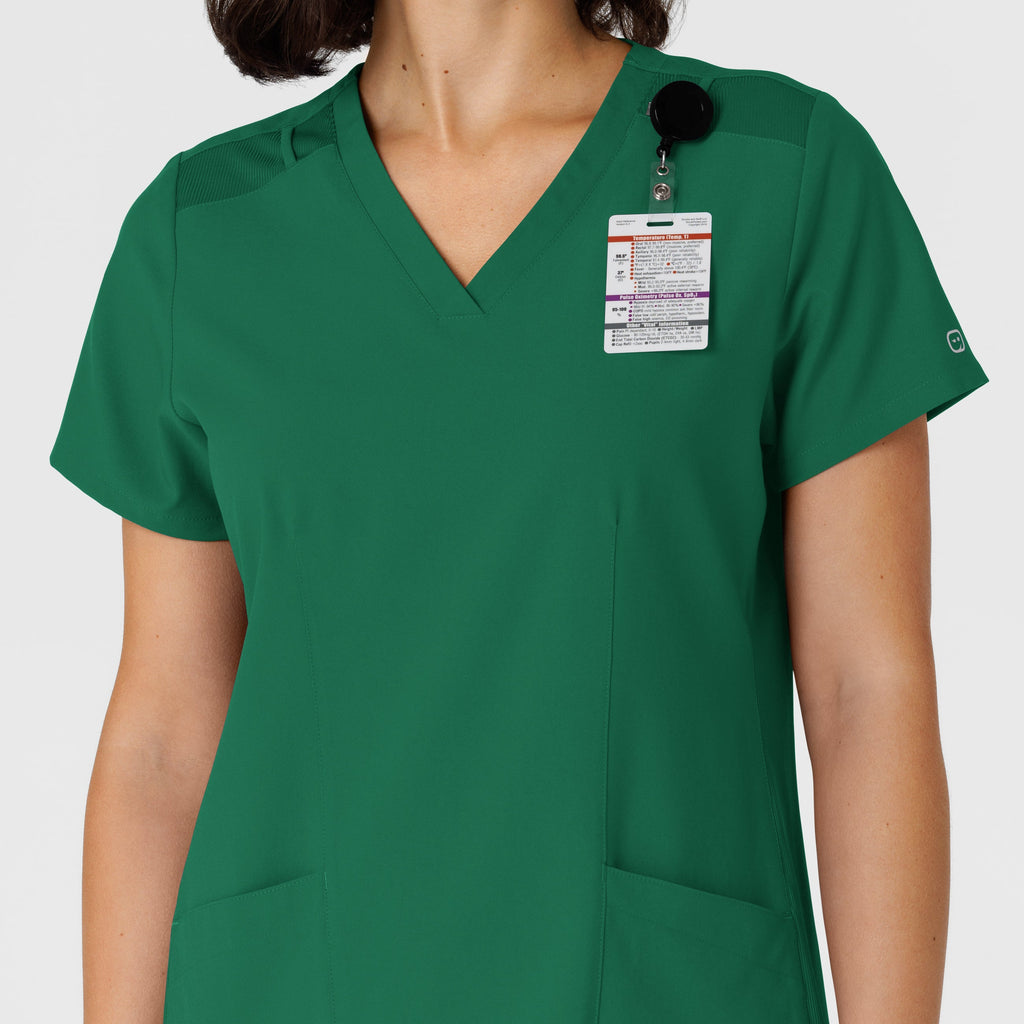 W123 6145 Flex-n-Reach Side Panel V-Neck Scrub Top Hunter