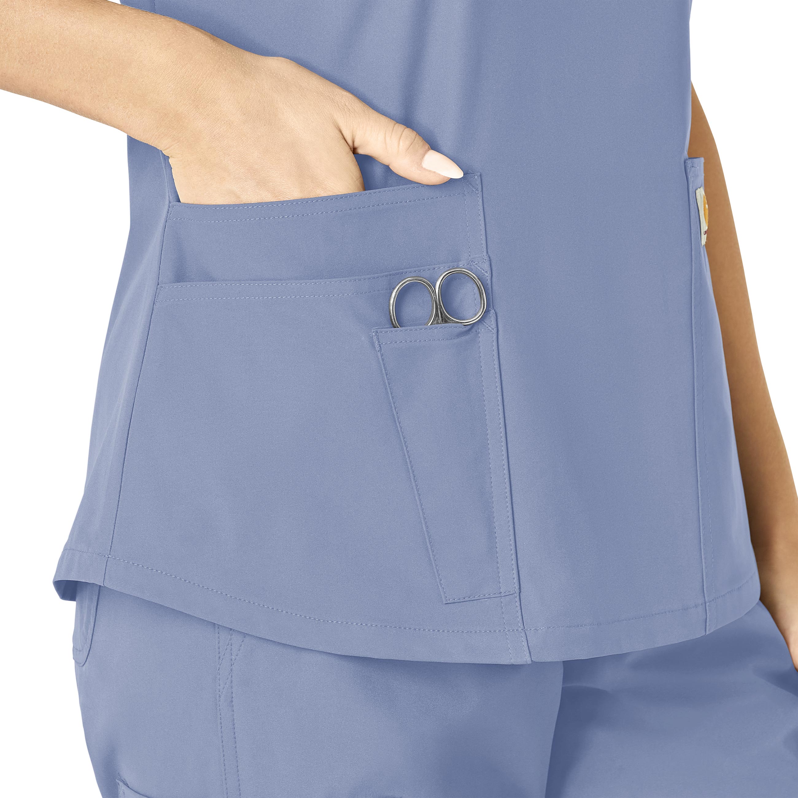 Force Essentials C12113 V-Neck Scrub Top Ceil Blue