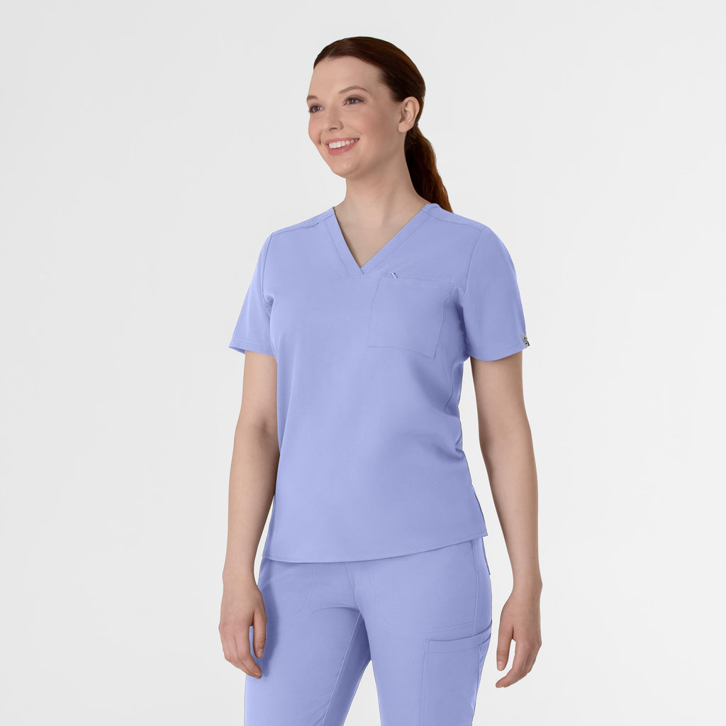 Thrive 6222 V-Neck Tuck-In Scrub Top Ceil Blue