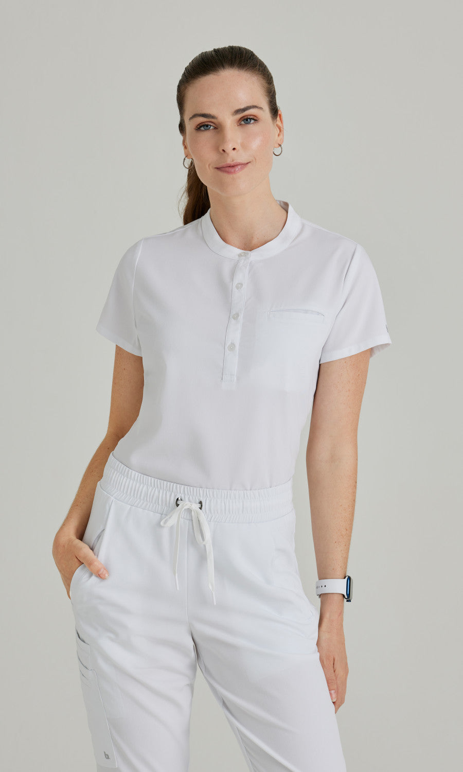 Barco Unify BUT163 Mission Scrub Top White