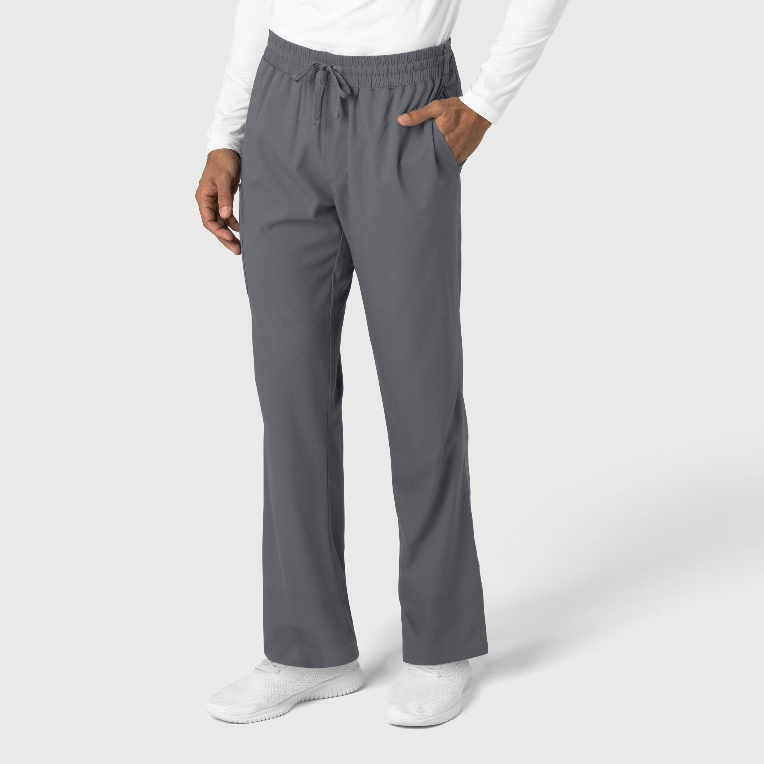 Boundless 5351 Men's Straight Leg Scrub Pants Pewter