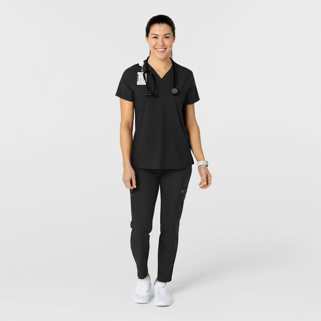 W123 5045 Flex-n-Reach Track Scrub Pants Black