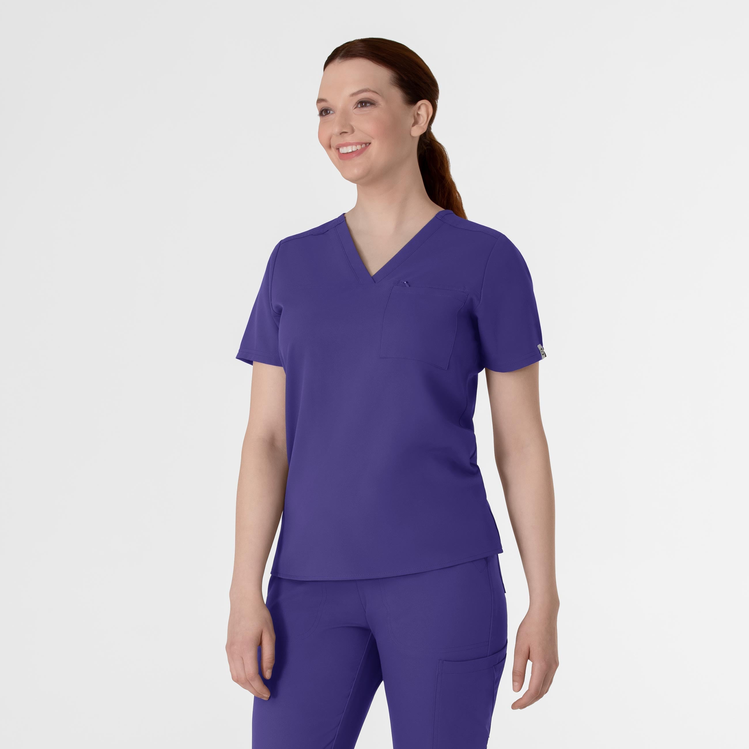 Thrive 6222 V-Neck Tuck-In Scrub Top Grape