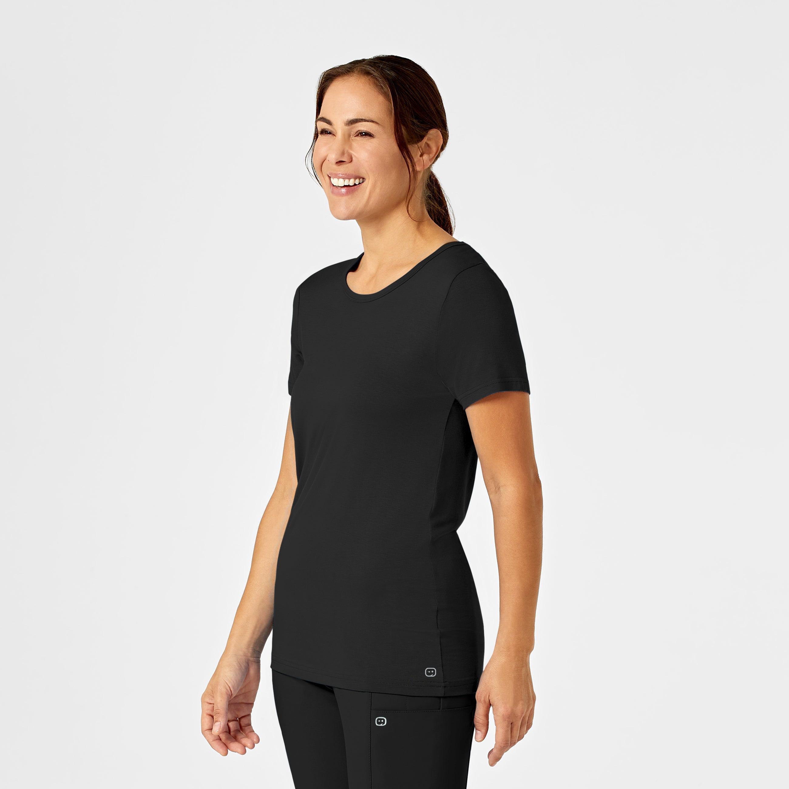 Layers 2209 Silky Knit Short Sleeve Tee Black