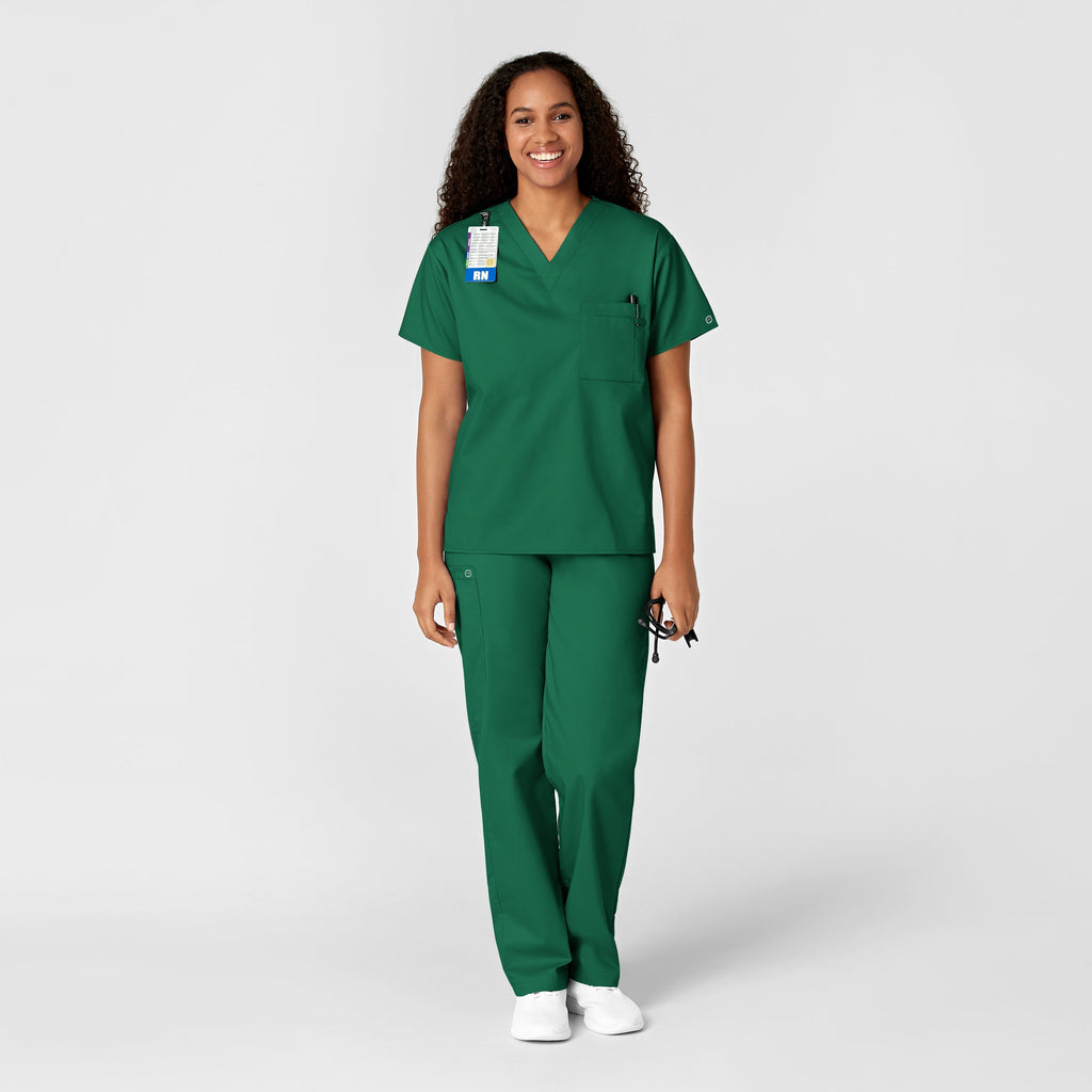 WonderWORK 100 Unisex V-Neck Scrub Top Hunter