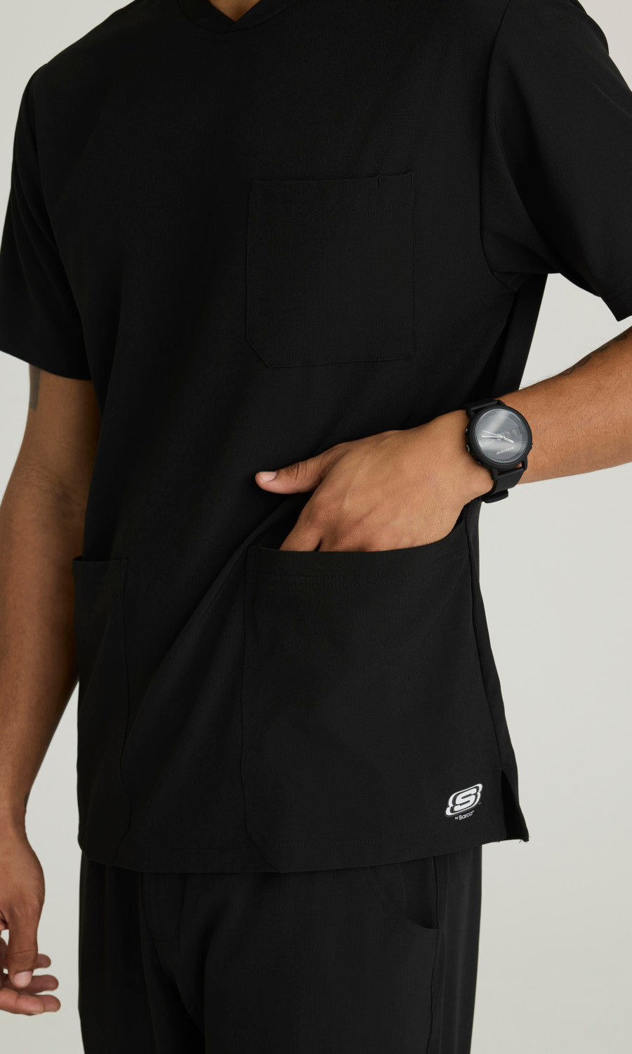 Skechers Vitality SKT082 Crew Scrub Top Black