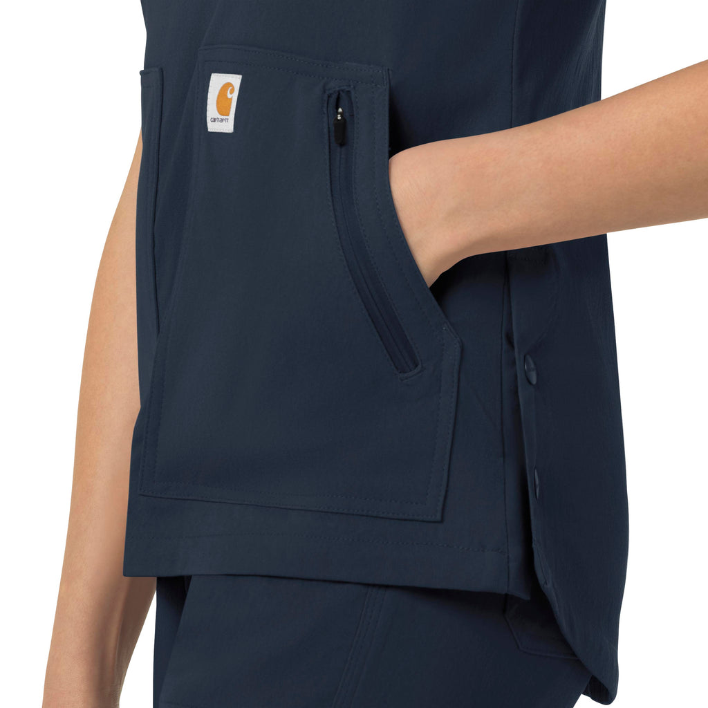 Rugged Flex Peak C12237 4-Pocket V-Neck Scrub Top Navy