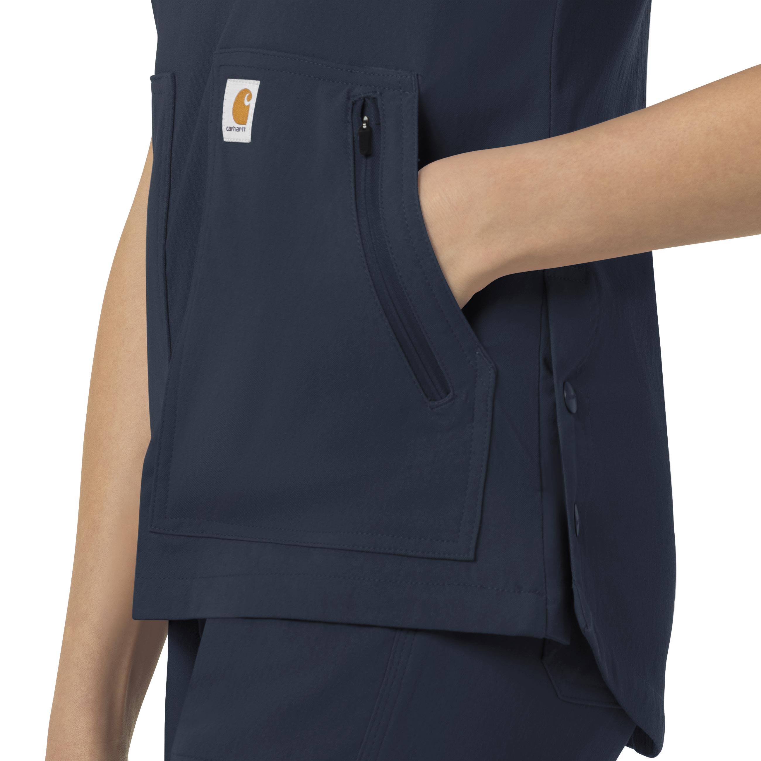 Rugged Flex Peak C12237 4-Pocket V-Neck Scrub Top Navy