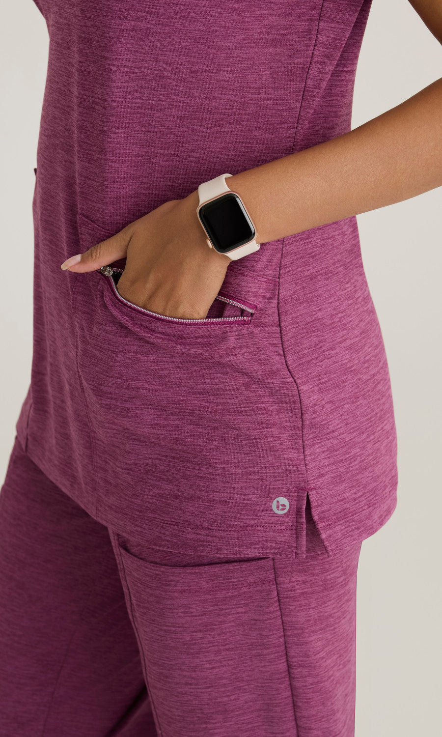 Barco One Performance Knit BOT209H Victory Top (Heathered) Dark Mauve Heather