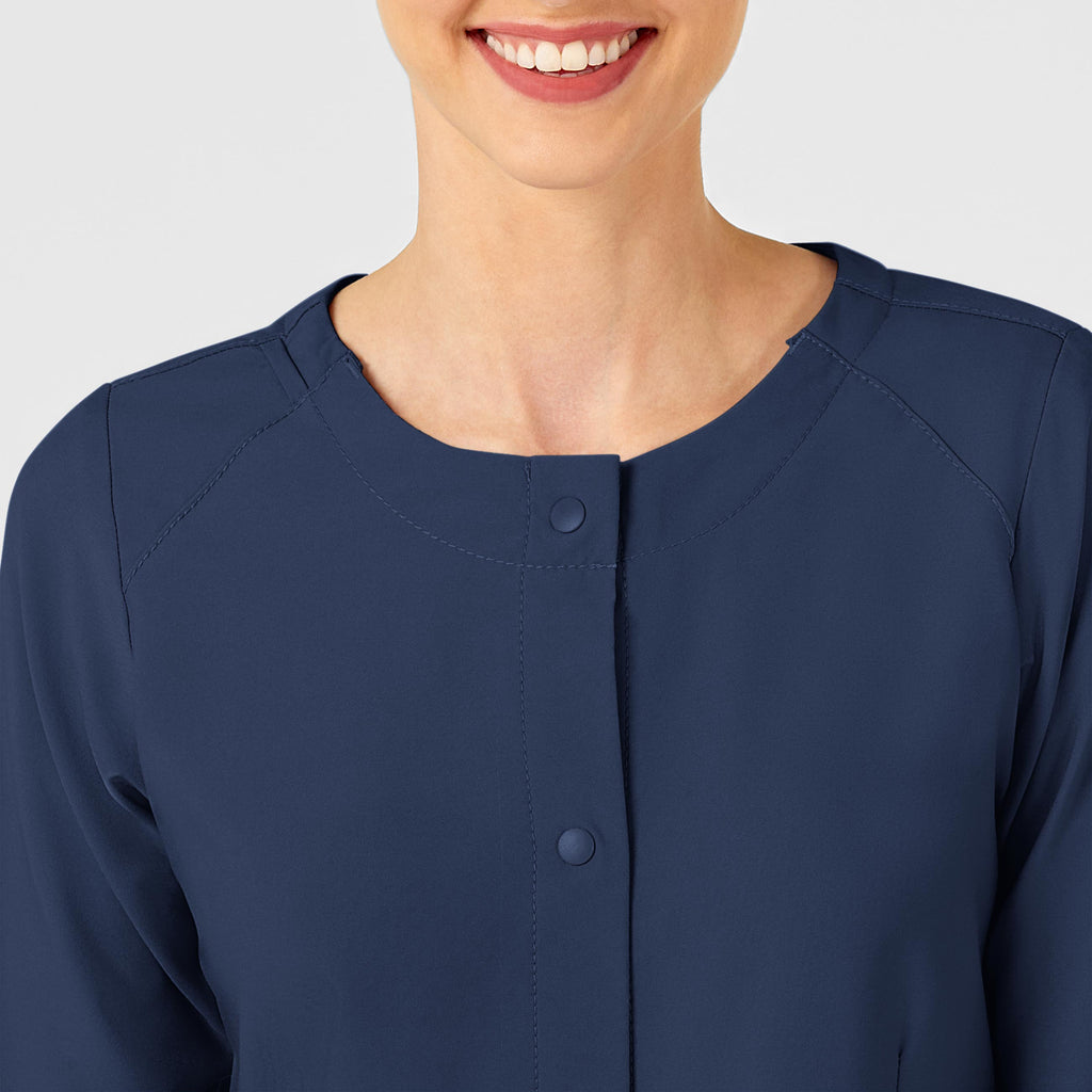 W123 8155 Crew Neck Warm Up Jacket Navy
